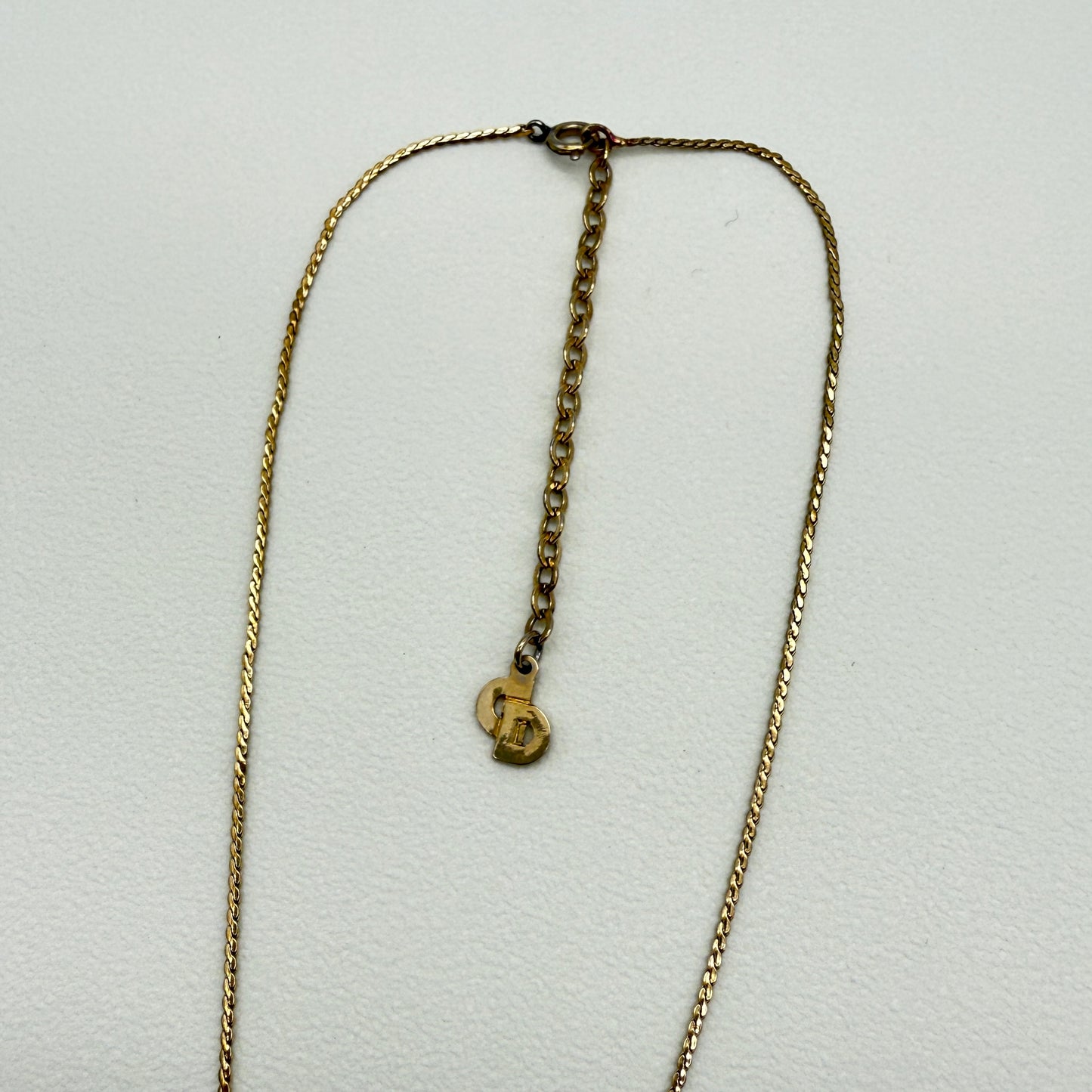 Christian Dior Vintage CD Logo in Lock Golden Necklace
