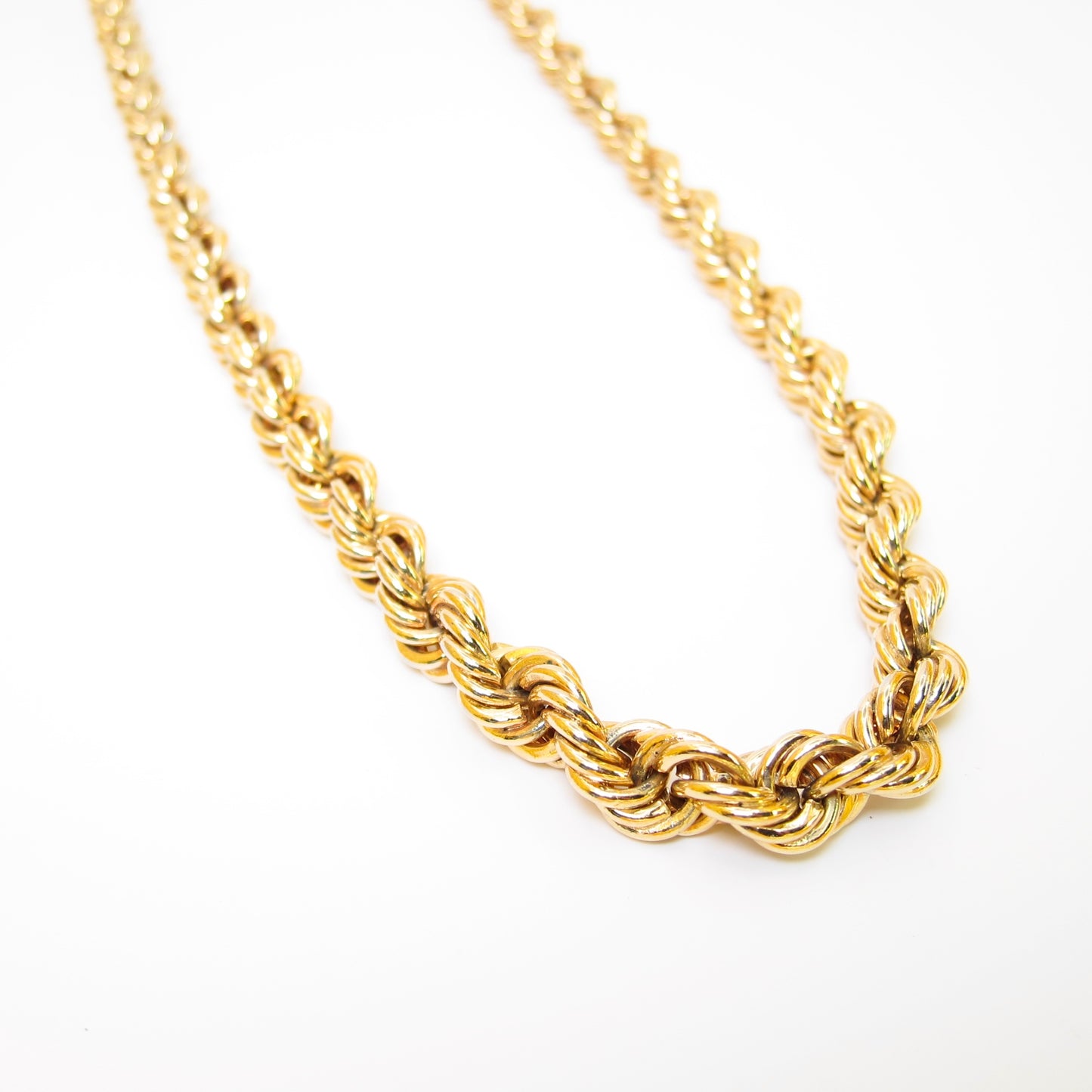 Christian Dior Vintage Twisted Golden Long Chain Necklace