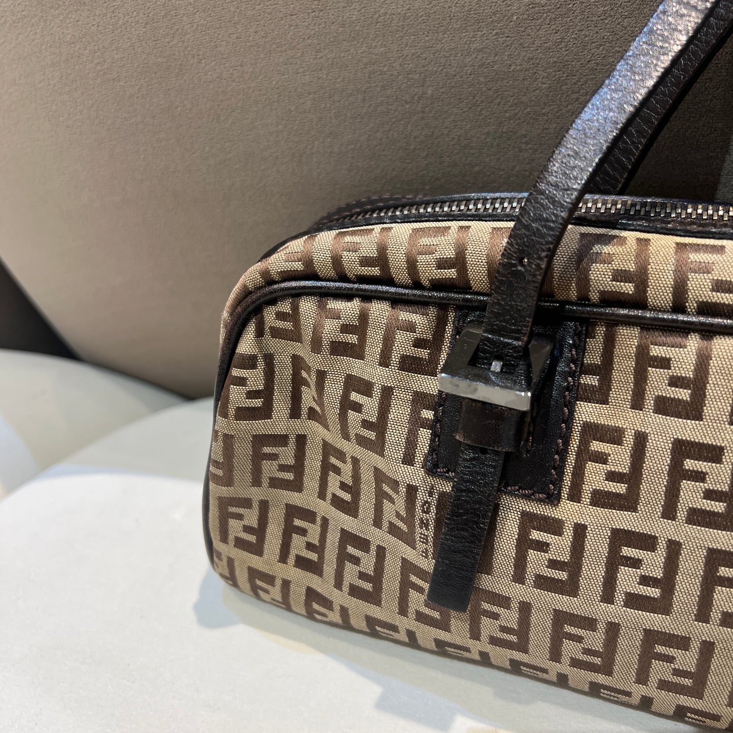 Fendi Vintage Double F Zucchino Handbag
