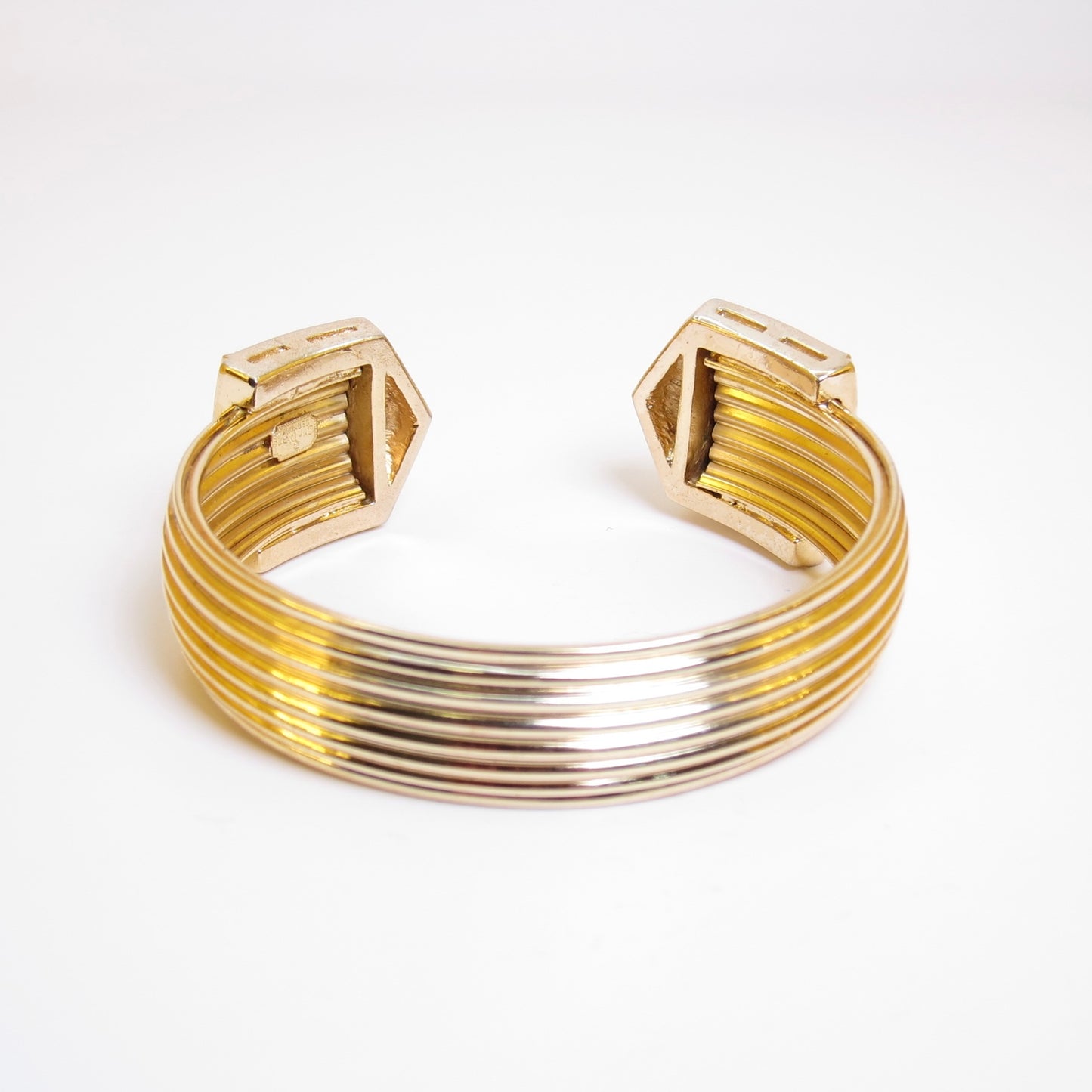 Christian Dior Vintage Stylish Rhinestone Golden Cuff Bangle