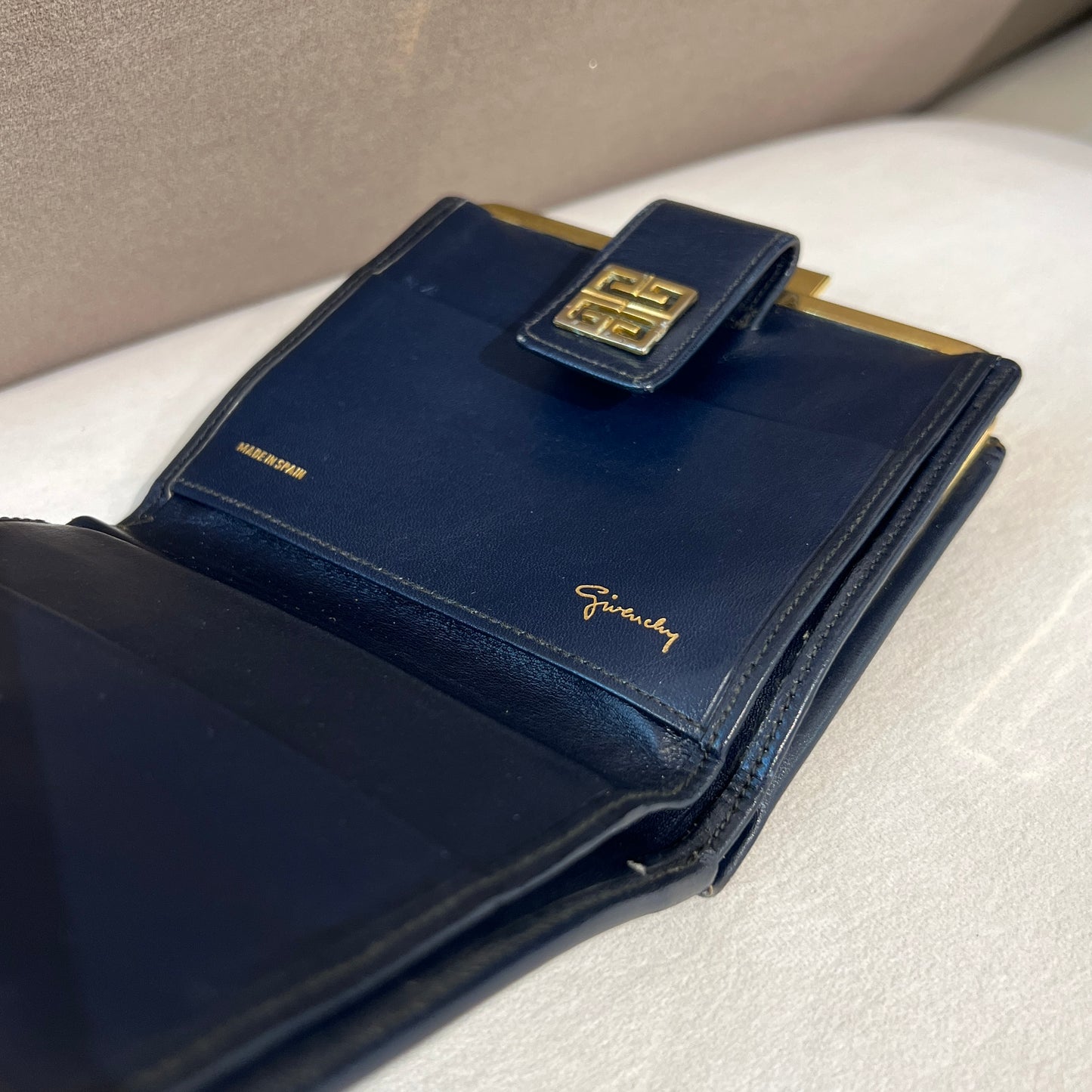 Givenchy Vintage 4G Logo Black and Navy Bi-Fold Walle