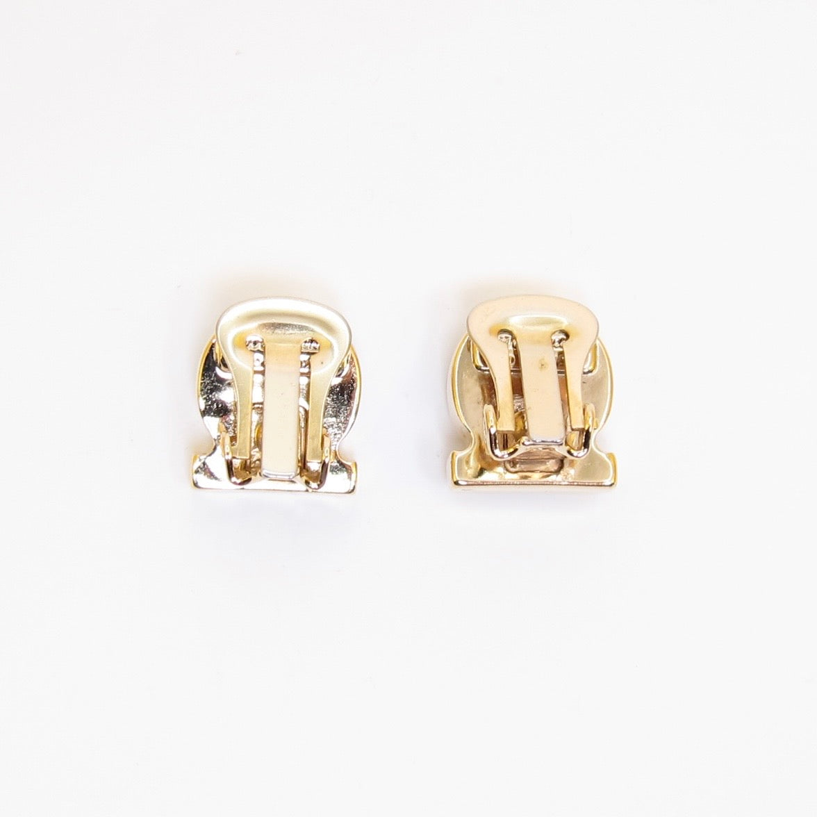 Ferragamo Vintage Gancini with Rhinestone Golden Clip-on Earrings