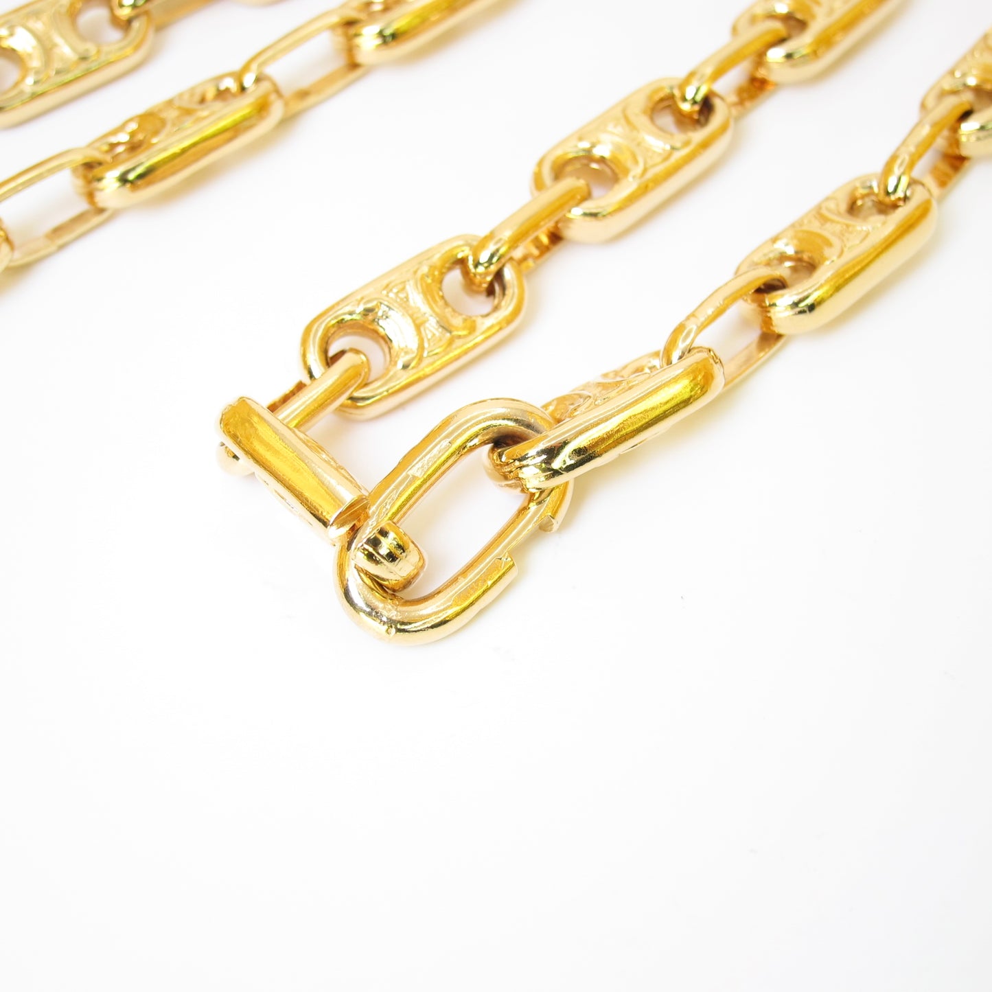 Celine Vintage Triomphe Golden Long Necklace
