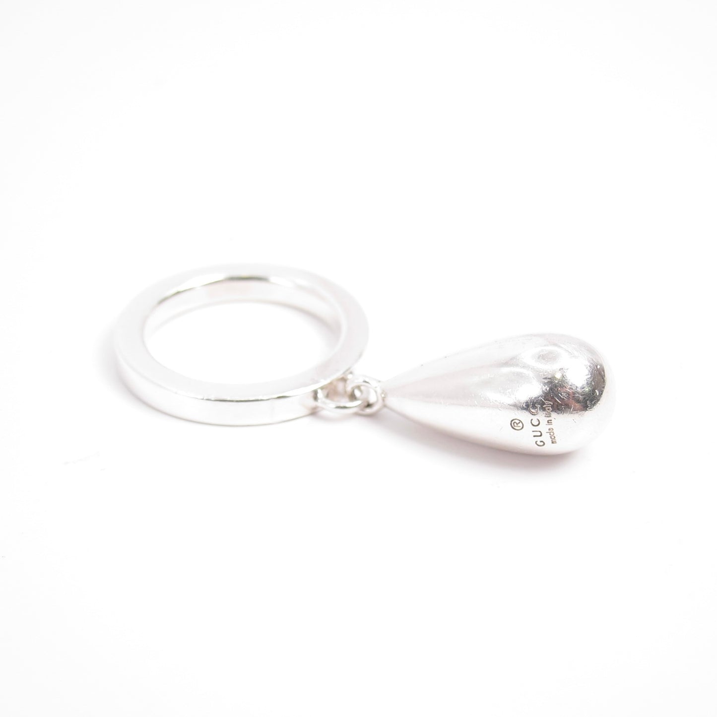 Gucci Vintage Teardrop Charm 925 Silver Ring