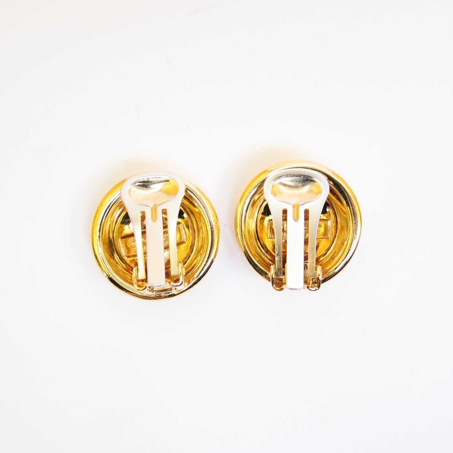 Ferragamo Vintage Shoes Motif Golden Clip-on Earrings