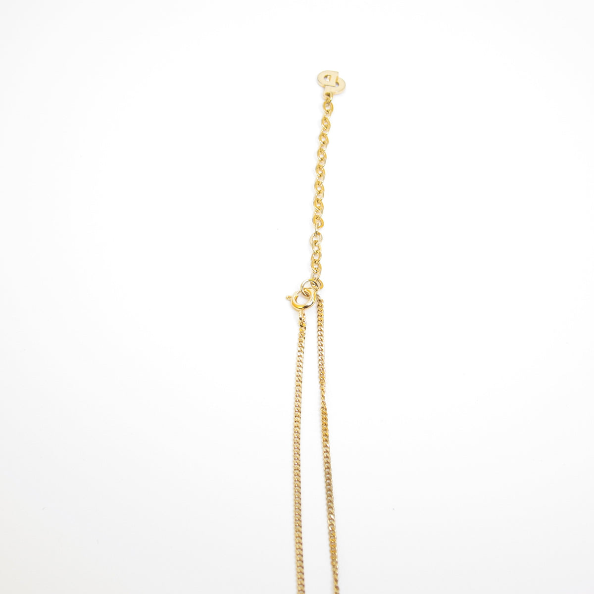 Christian Dior Vintage Crystal Teardrop CD Necklace