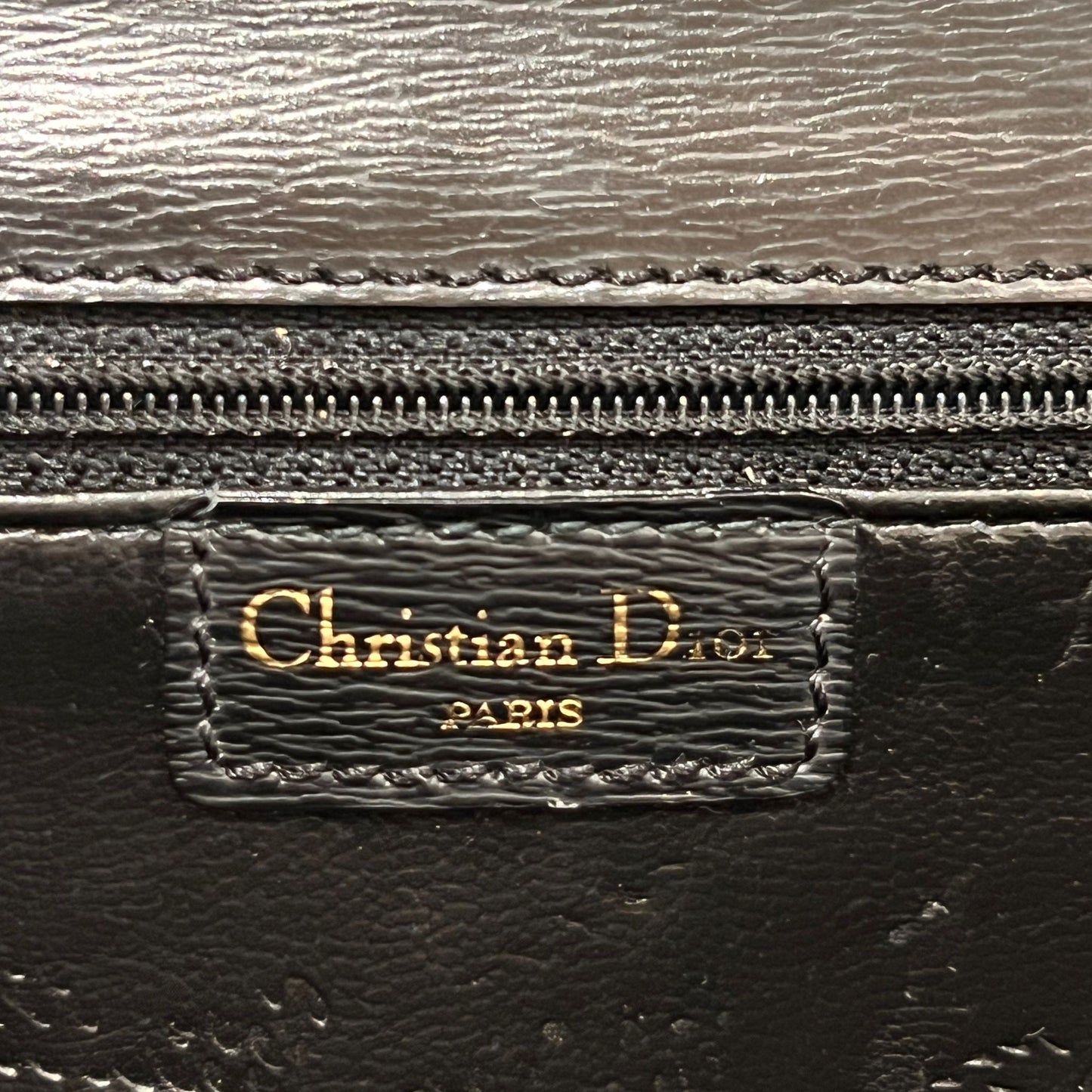 Christian Dior Vintage Black Leather Chain Shoulder Bag