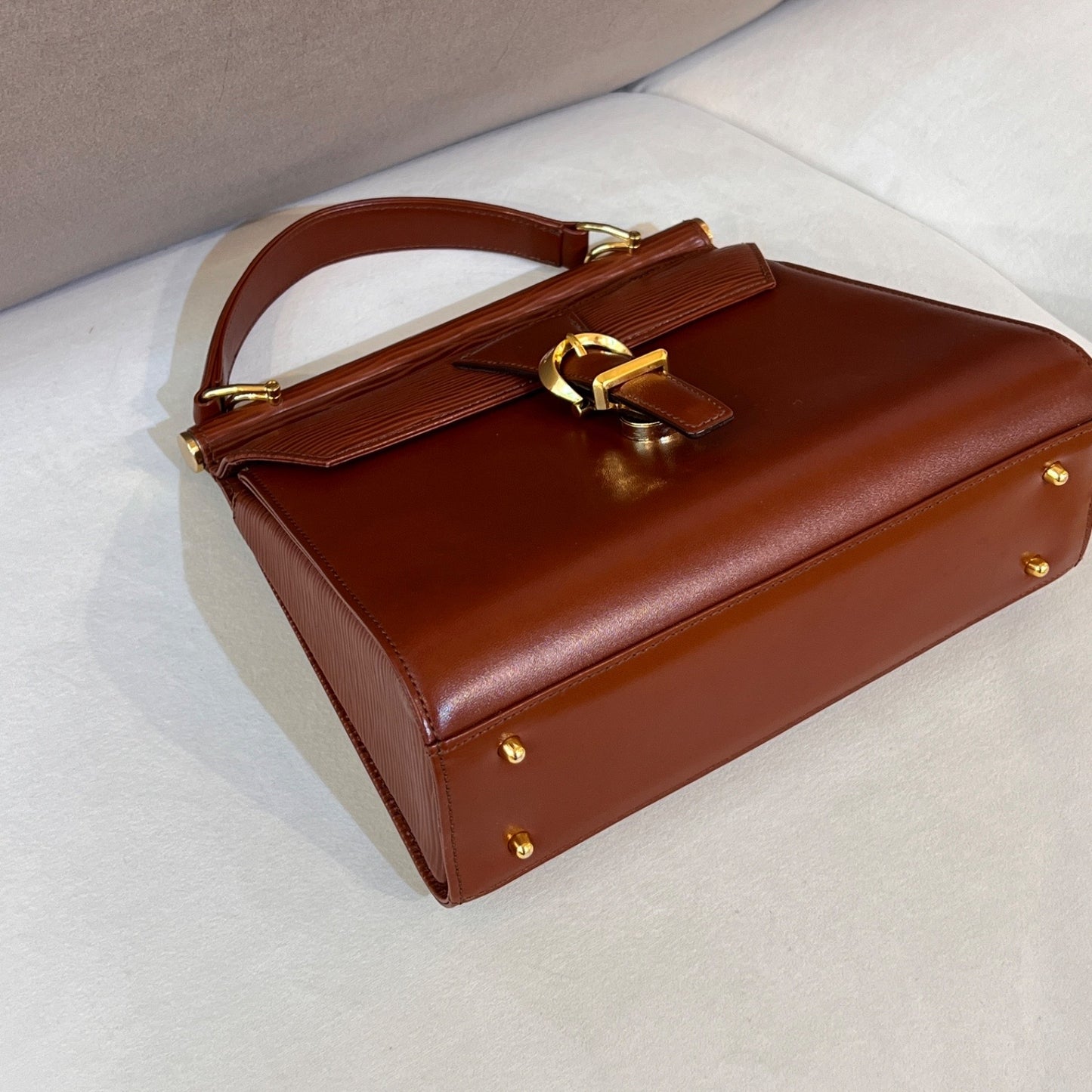 Valentino Garavani Vintage Brown Leather 2-Way Handbag Shoulder Bag