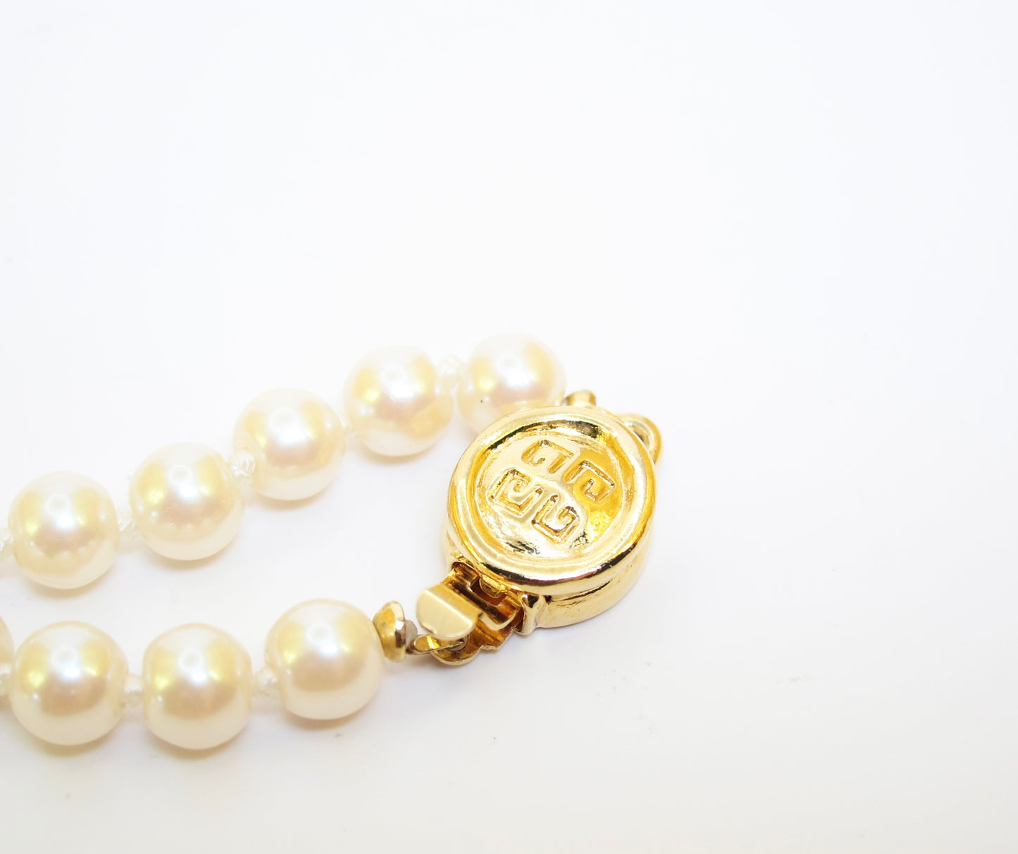 Givenchy Vintage Pearl Necklace with 4G Logo Buckle