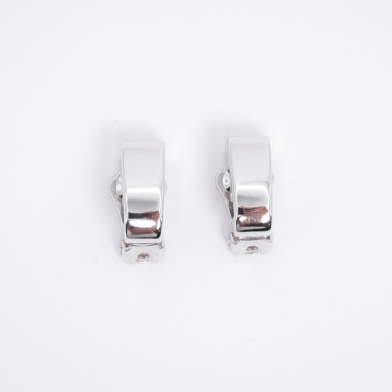 Burberry Vintage Burberry Logo and Check on Circle 3-way Usage Silver Clip-on Earrings