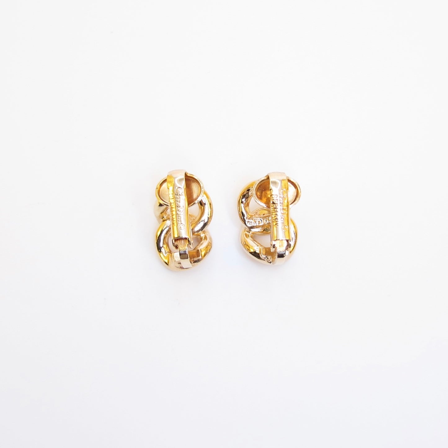 Christian Dior Vintage Link Golden Clip-on Earrings