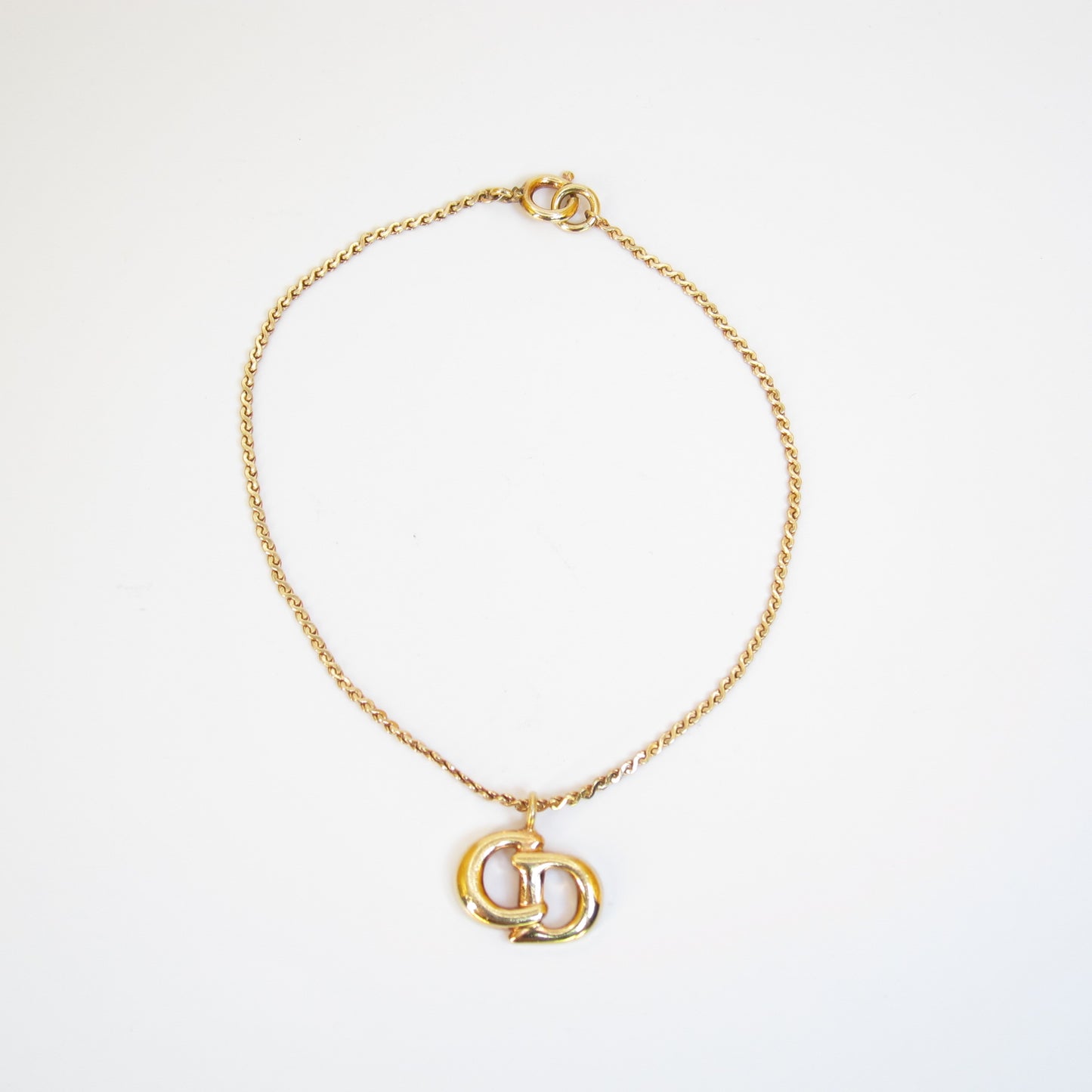 Christian Dior Vintage CD Logo Golden Bracelet