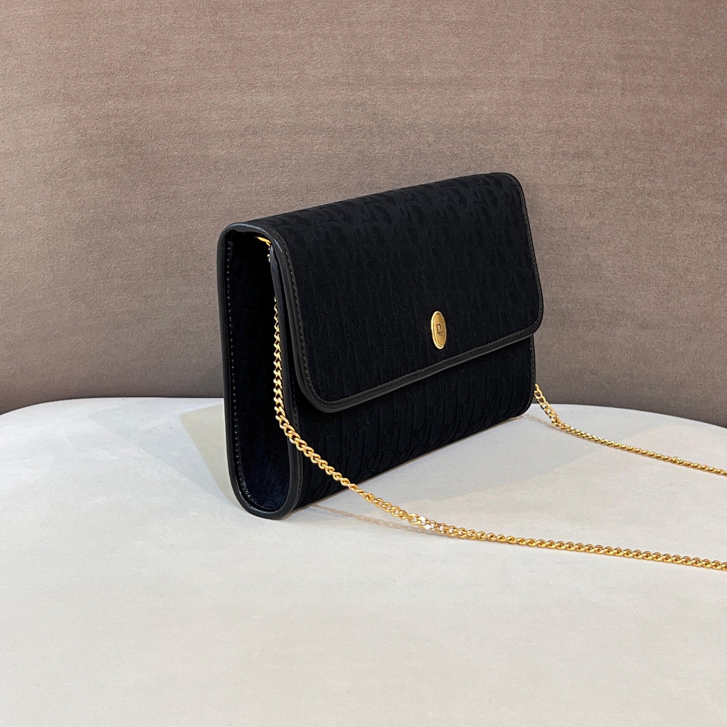 Christian Dior Vintage Trotter Chain Black Shoulder Bag