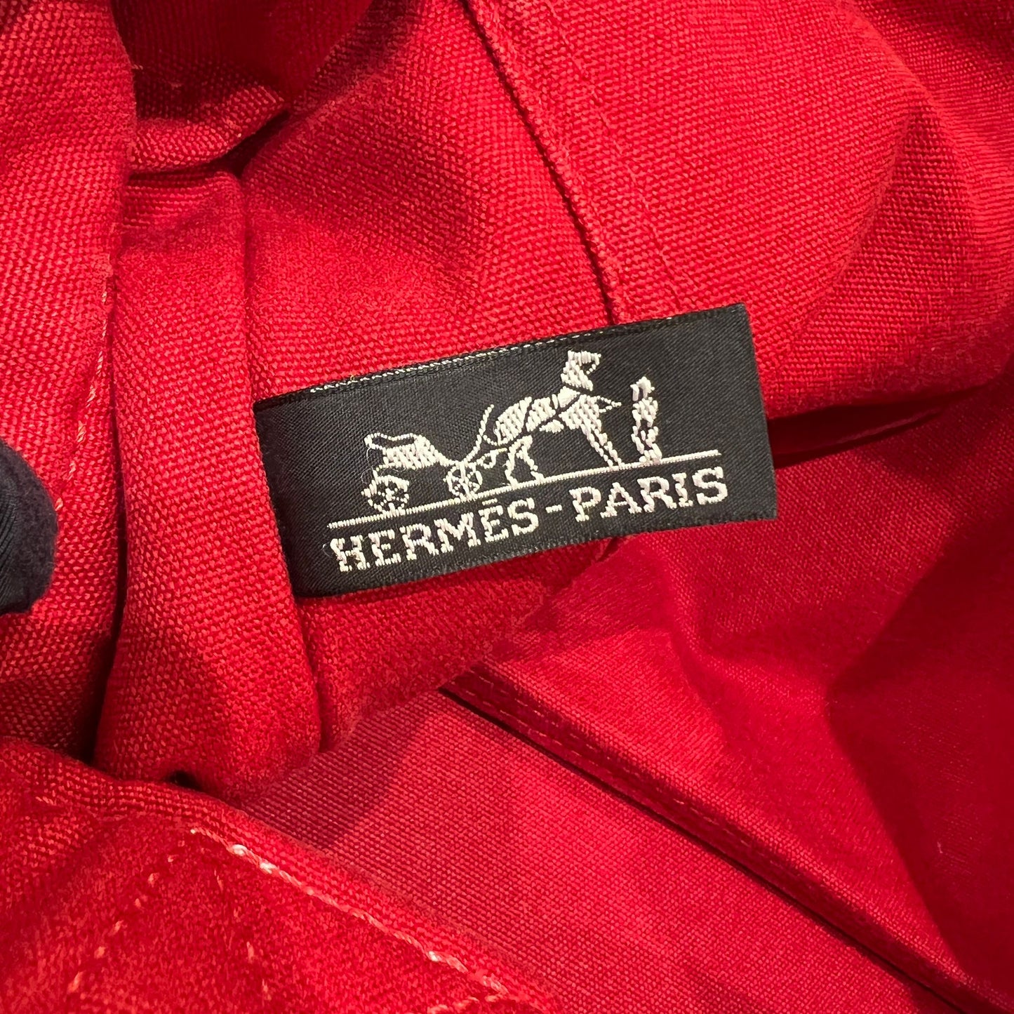 Hermes Deauville Mm Red Canvas Tote Bag