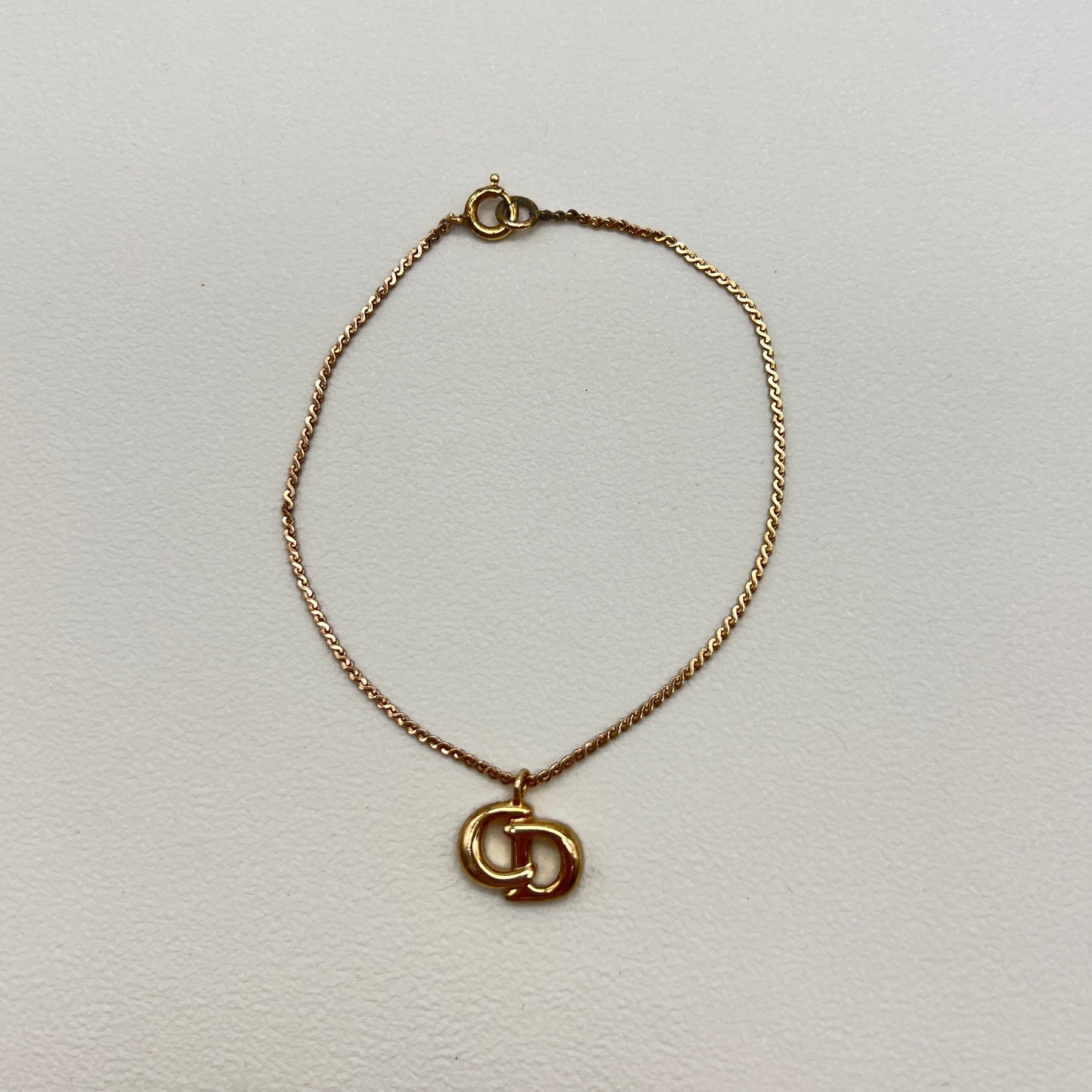 Christian Dior Vintage CD Logo Golden Bracelet