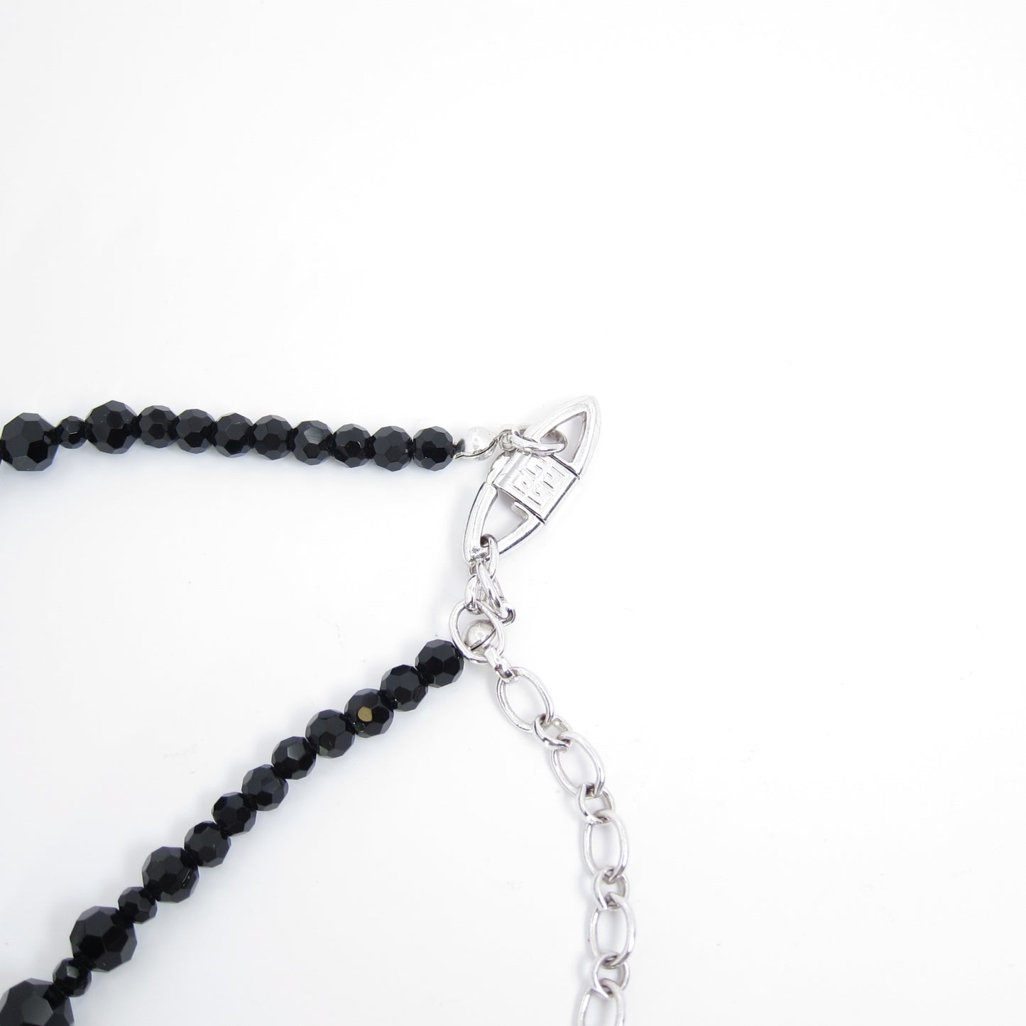 Givenchy Vintage Pearl and Black Color Stone Necklace