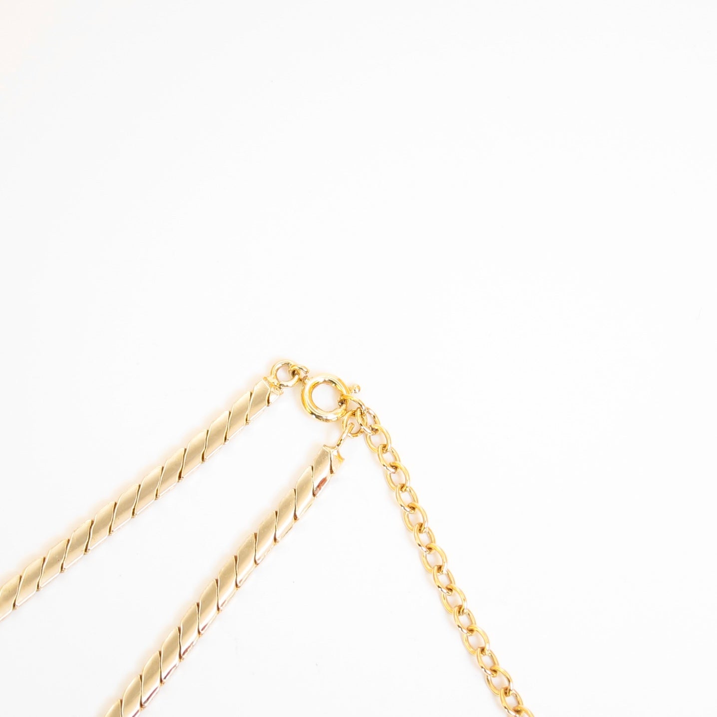 Christian Dior Vintage Octagon Blue Stone and Rhinestone Golden Necklace