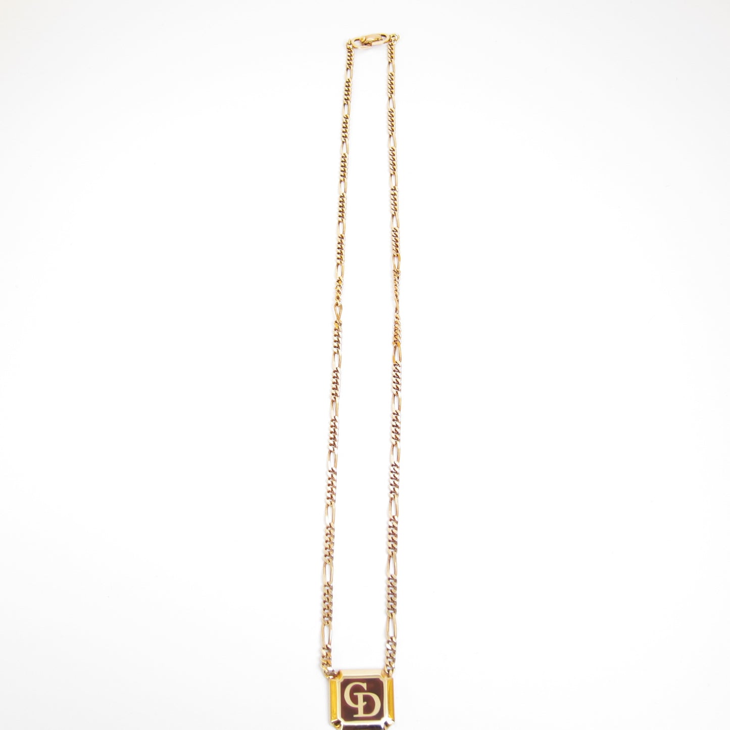 Christian Dior Vintage CD Logo in Amber and Golden Necklace