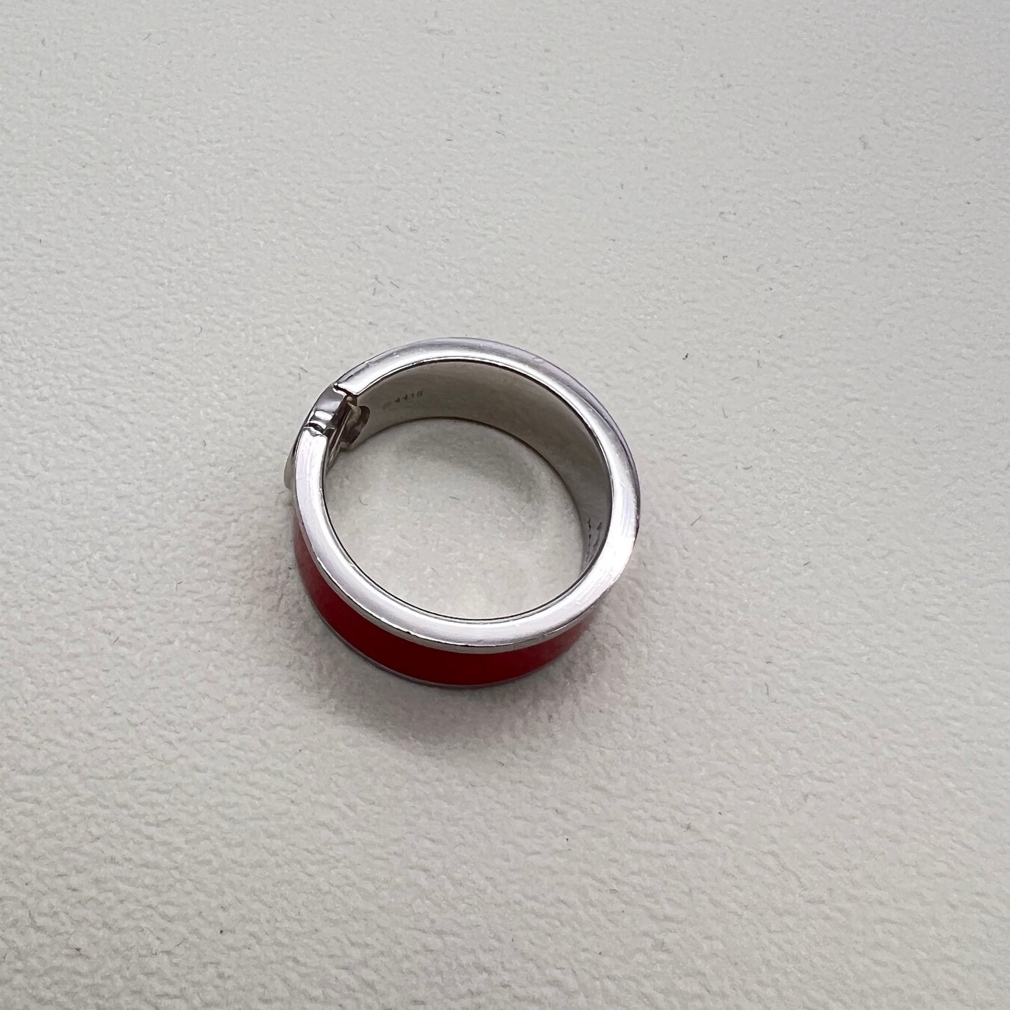 Fendi Vintage F Logo Two Tone Silver Ring #14