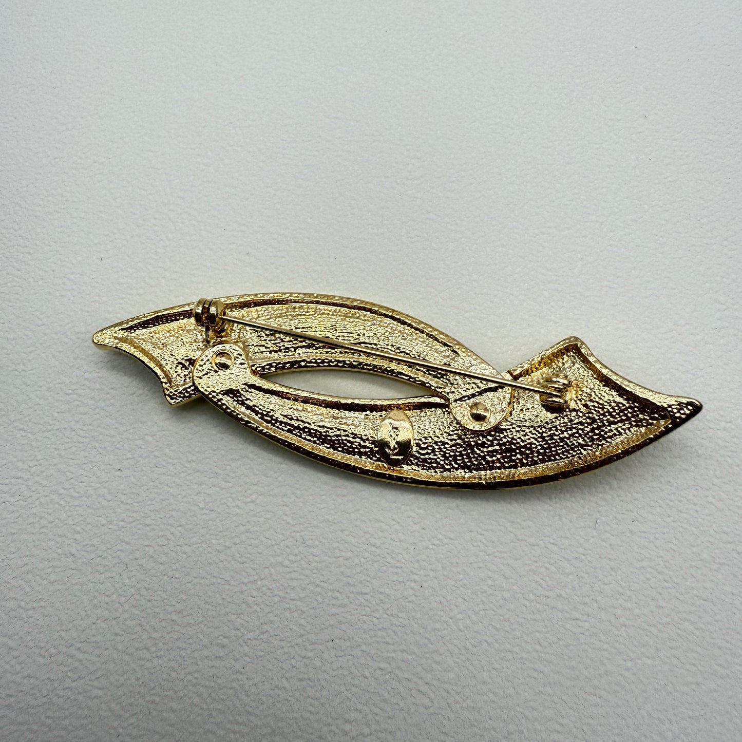 Yves Saint Laurent Vintage Stylish Golden Brooch