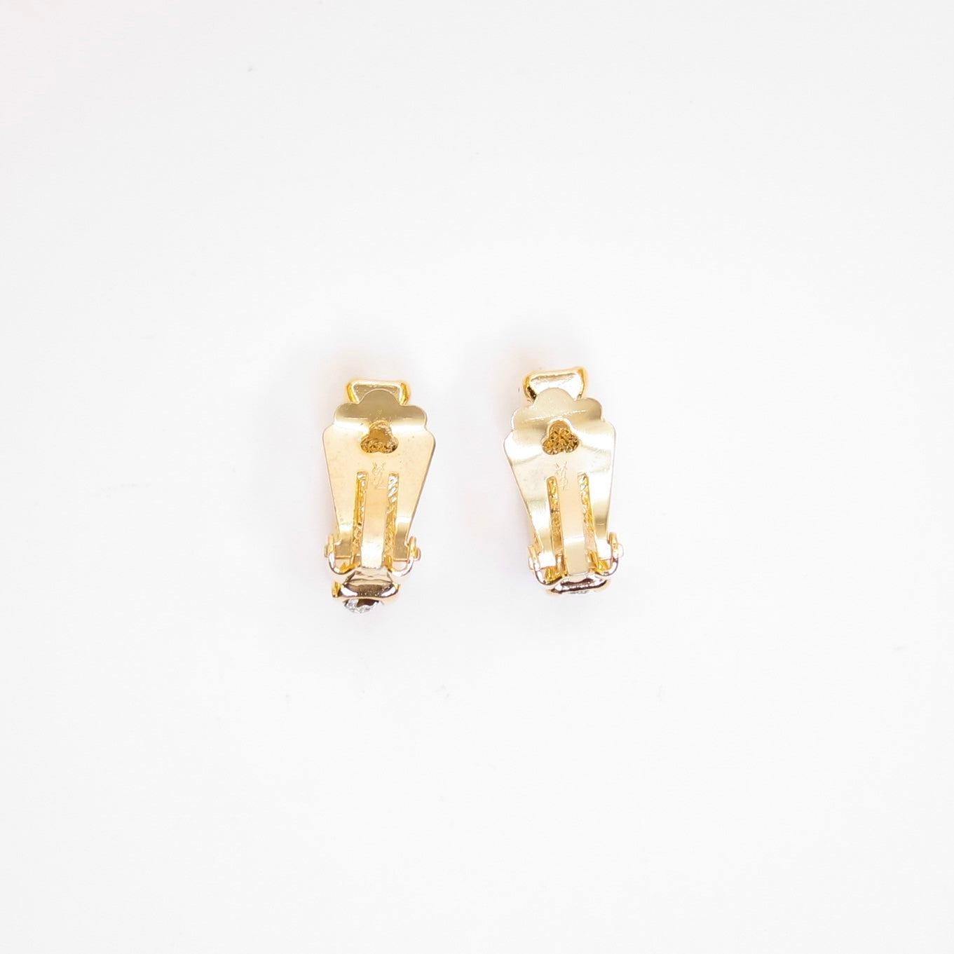 Yves Saint Laurent Vintage Rhinestone Golden Clip-on Earrings