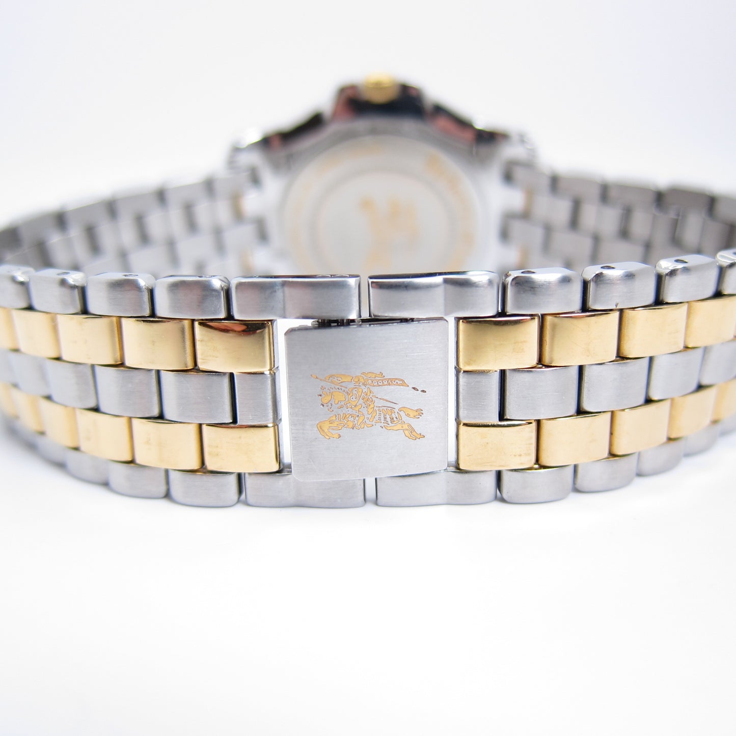 Burberry Vintage Round White Face Two Tone Watch