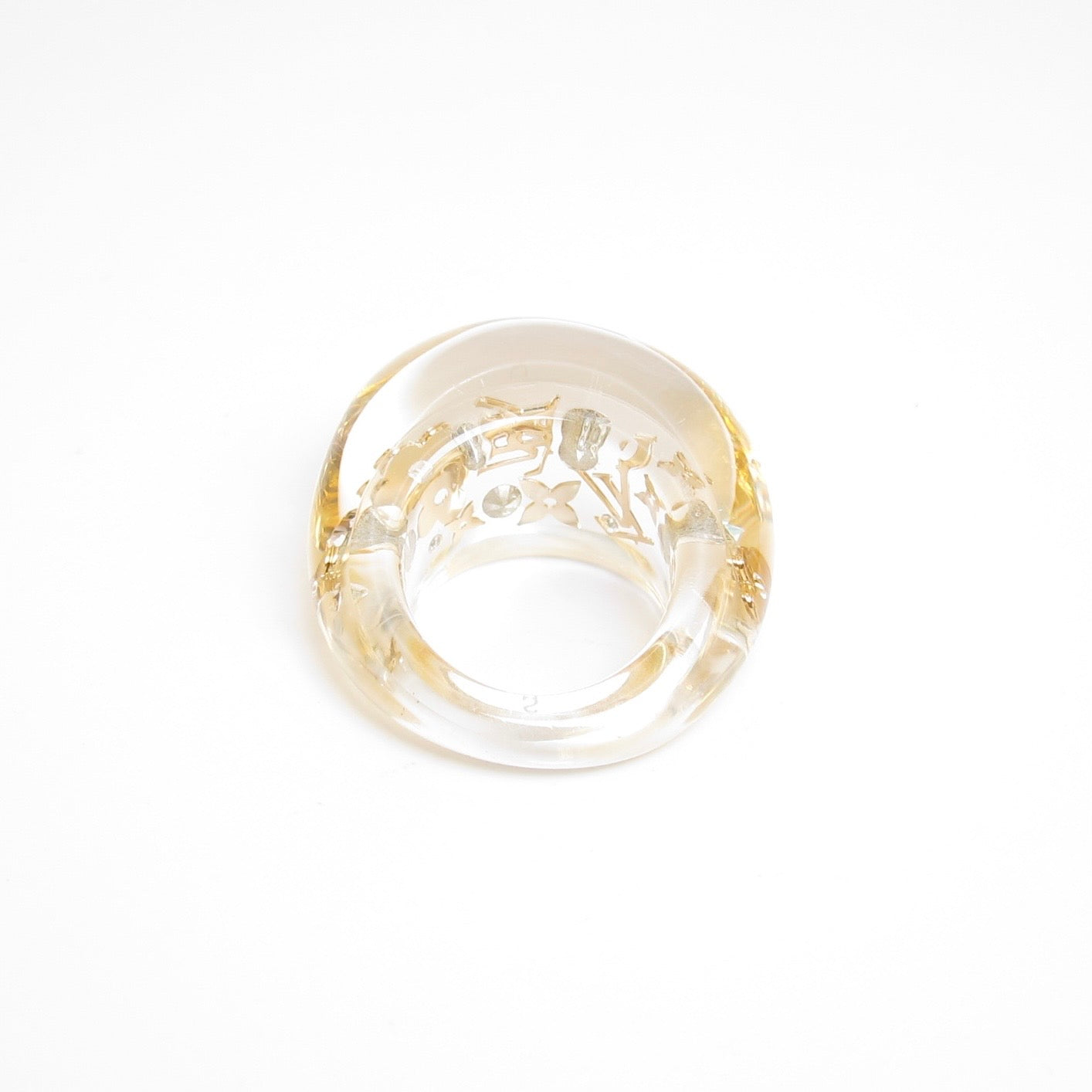 Louis Vuitton Vintage Monogram Inclusion Clear Resin Ring