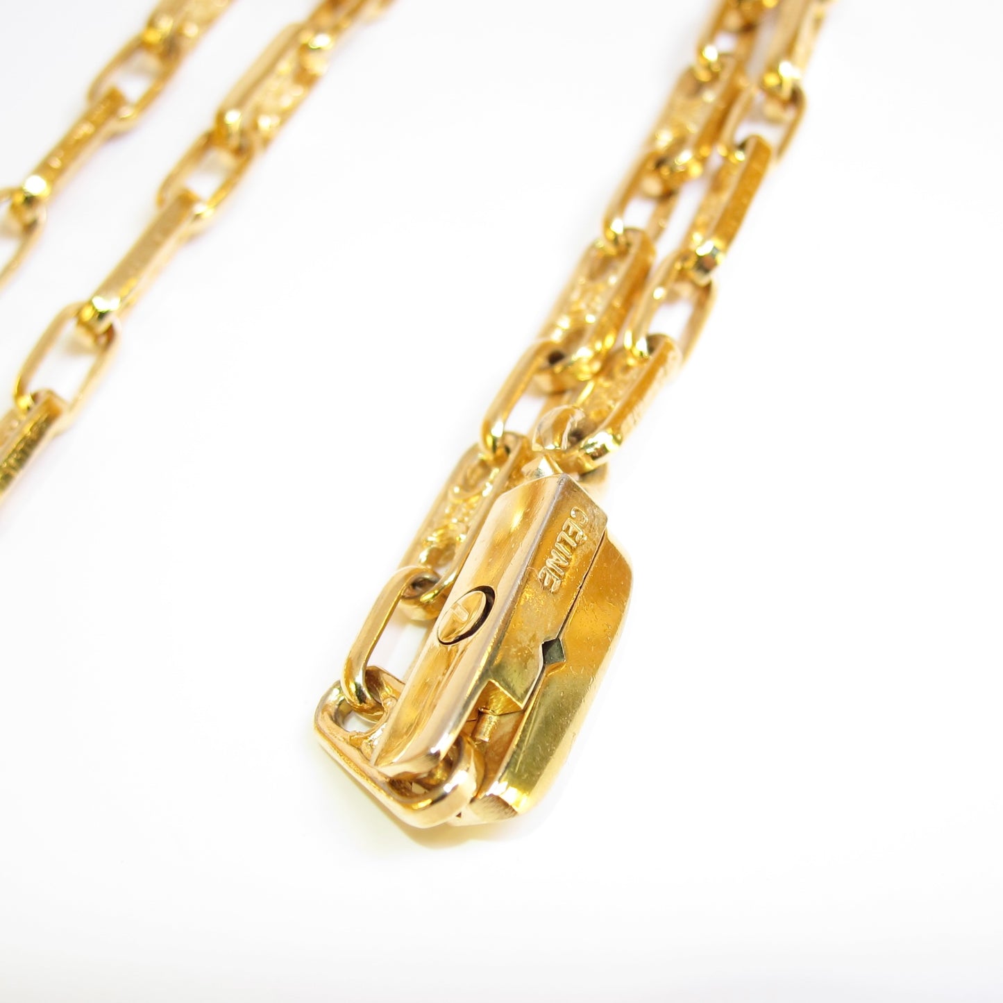 Celine Vintage Triomphe Golden Long Necklace