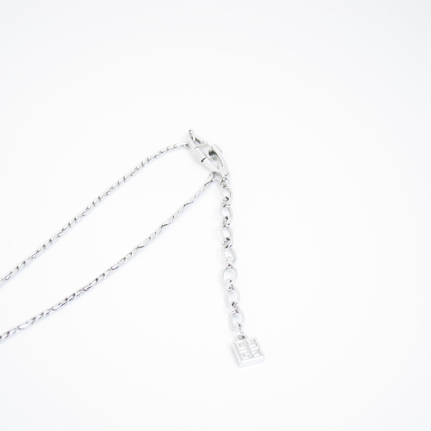 Givenchy Vintage Rhombus Rhinestone Silver Necklace