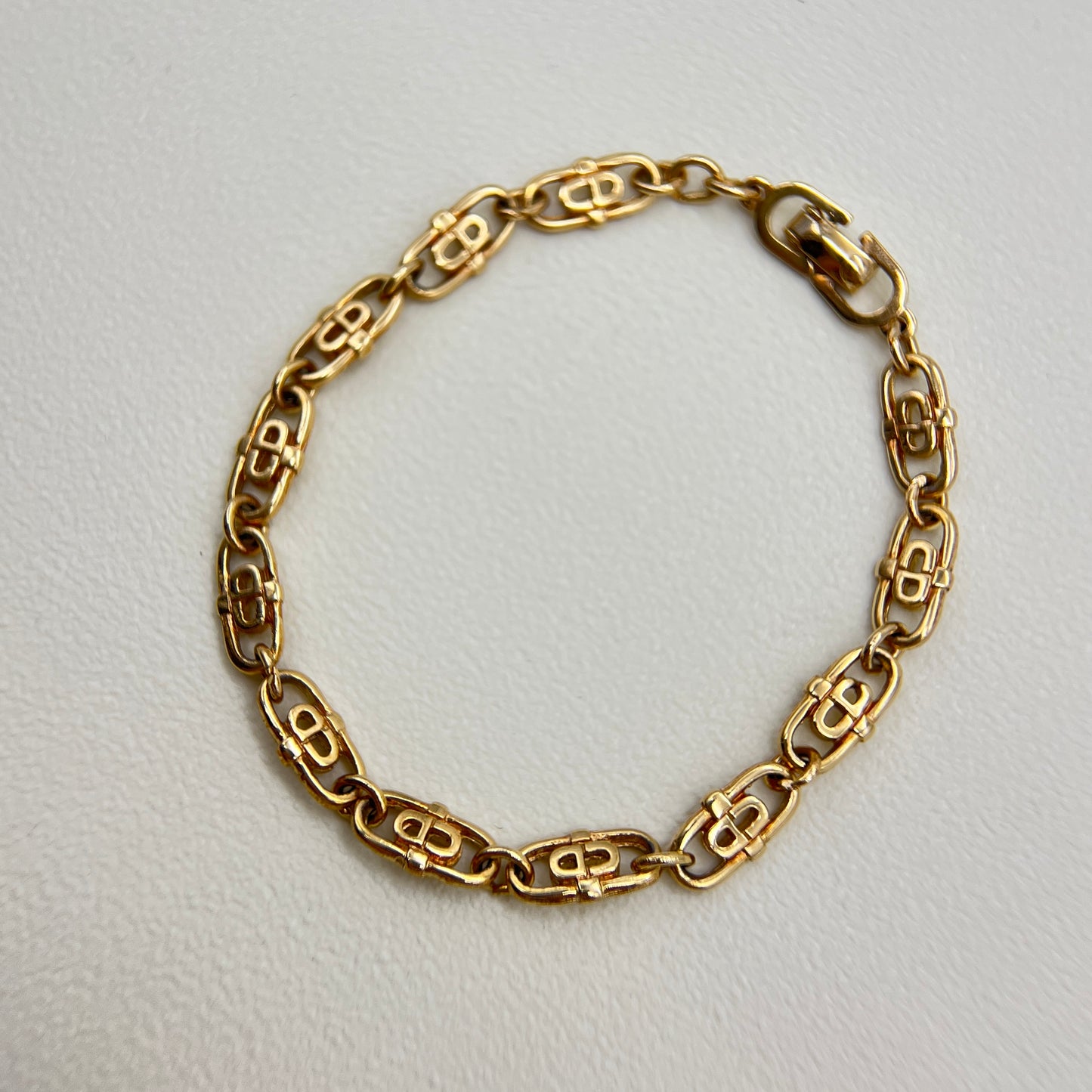 Christian Dior Vintage CD Logo Golden Bracelet