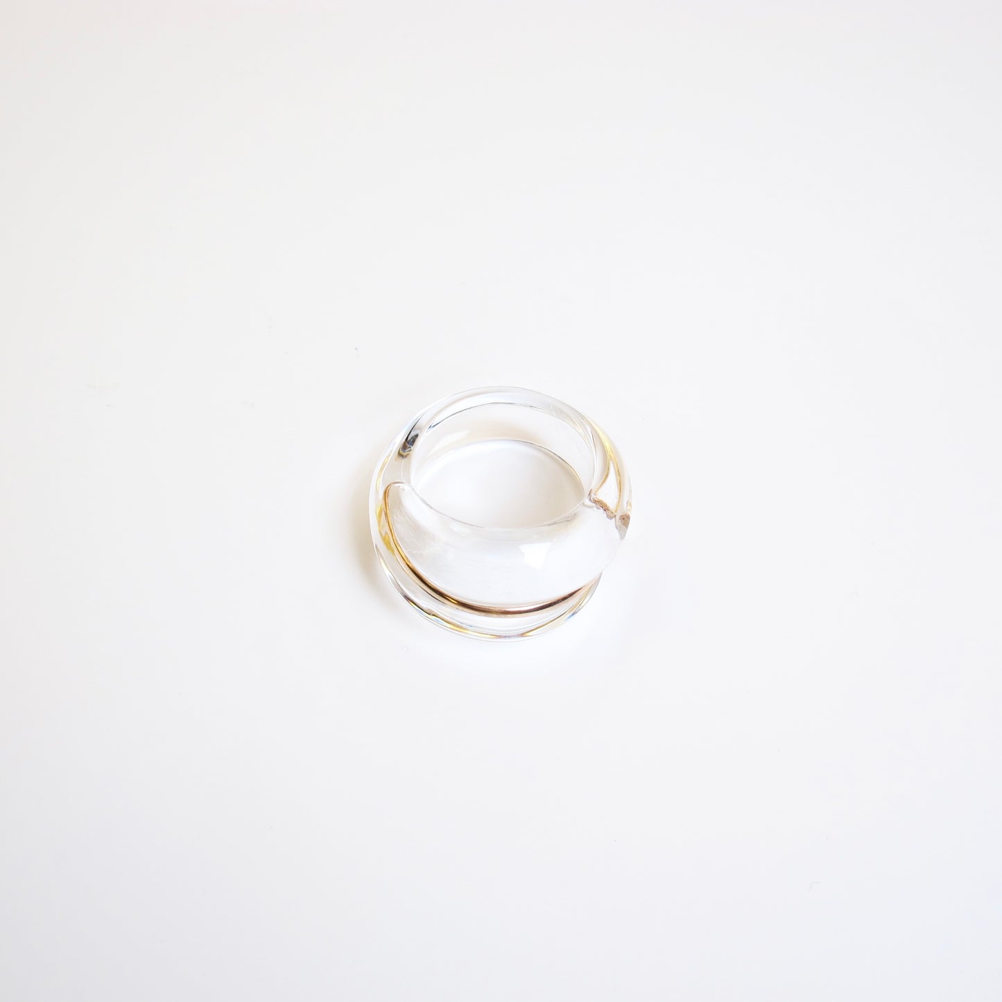 Baccarat Vintage 18K Gold and Clear Crystal Ring #13