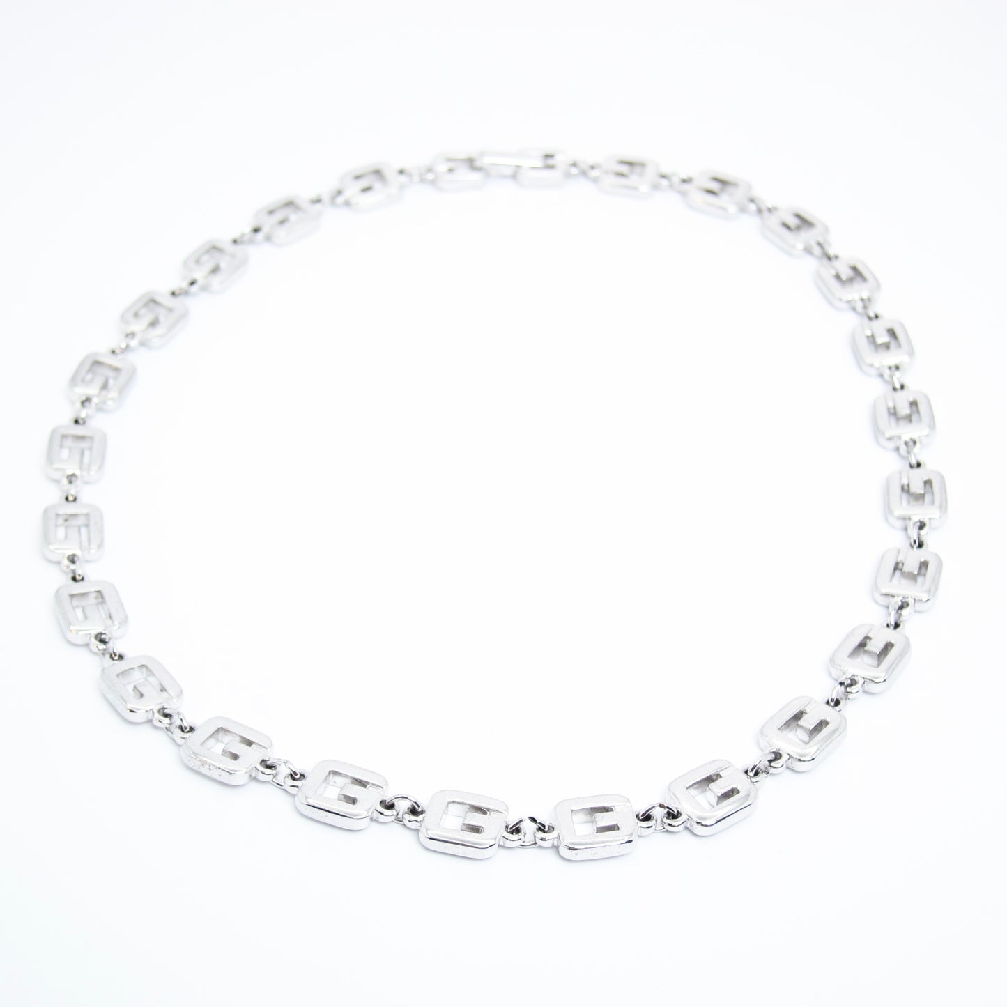 Givenchy Vintage G Logo Silver Necklace
