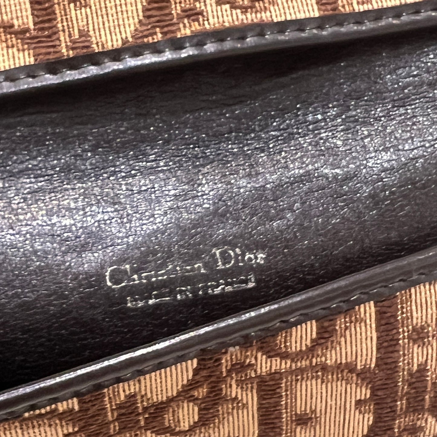 Christian Dior Vintage Trotter Monogram Canvas Brown Envelope Pouch Clutch