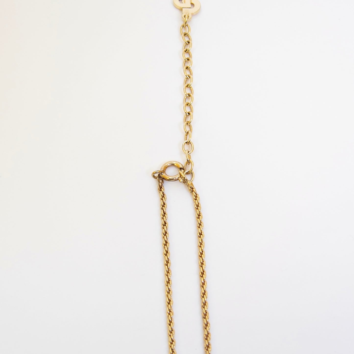 Christian Dior Vintage CD Logo in Octagon Black and Rhinestone Golden Necklace