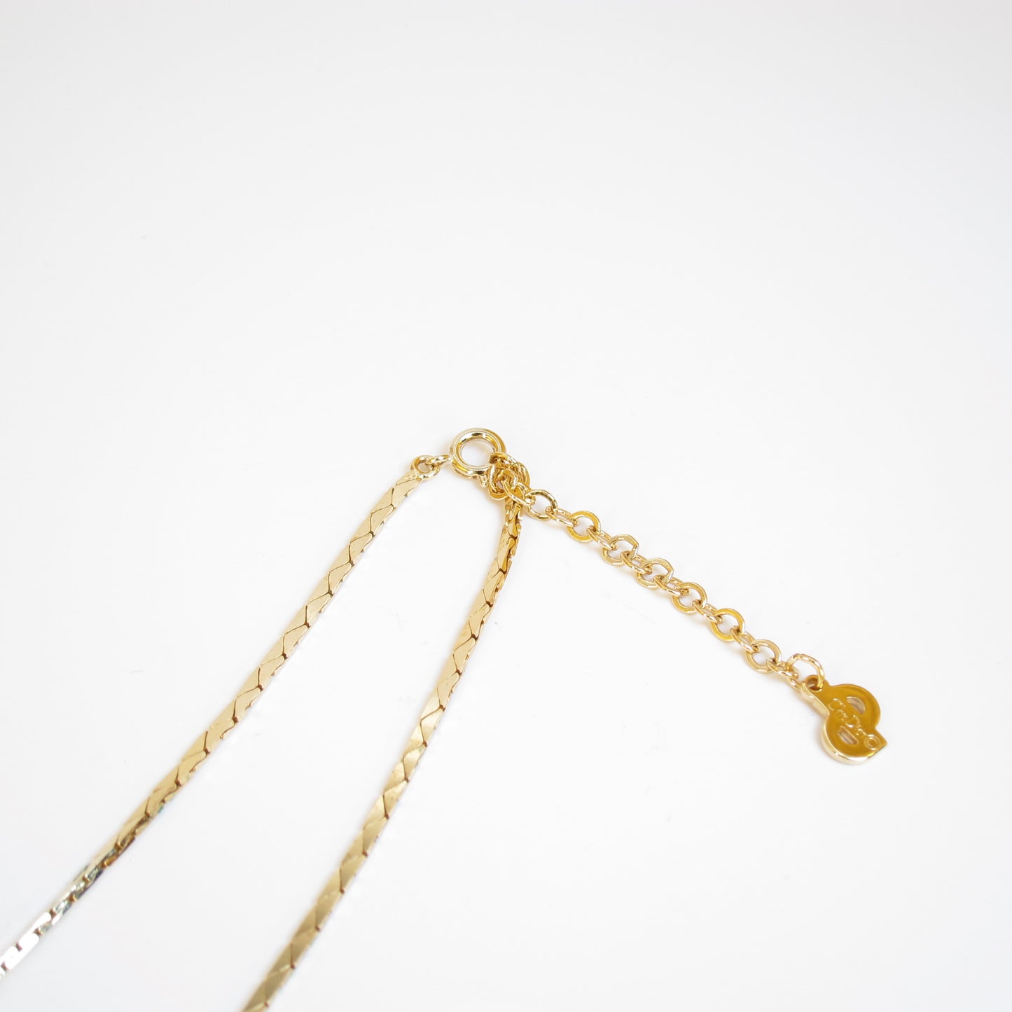 Christian Dior Vintage Oval Shape Pearl and Rhinestone Golden Necklace
