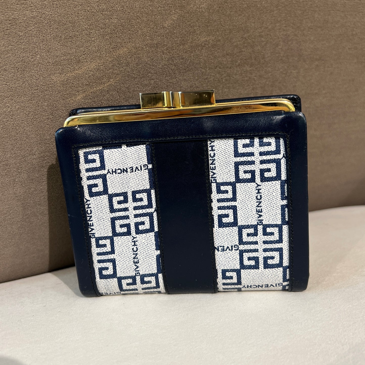 Givenchy Vintage 4G Logo Black and Navy Bi-Fold Walle