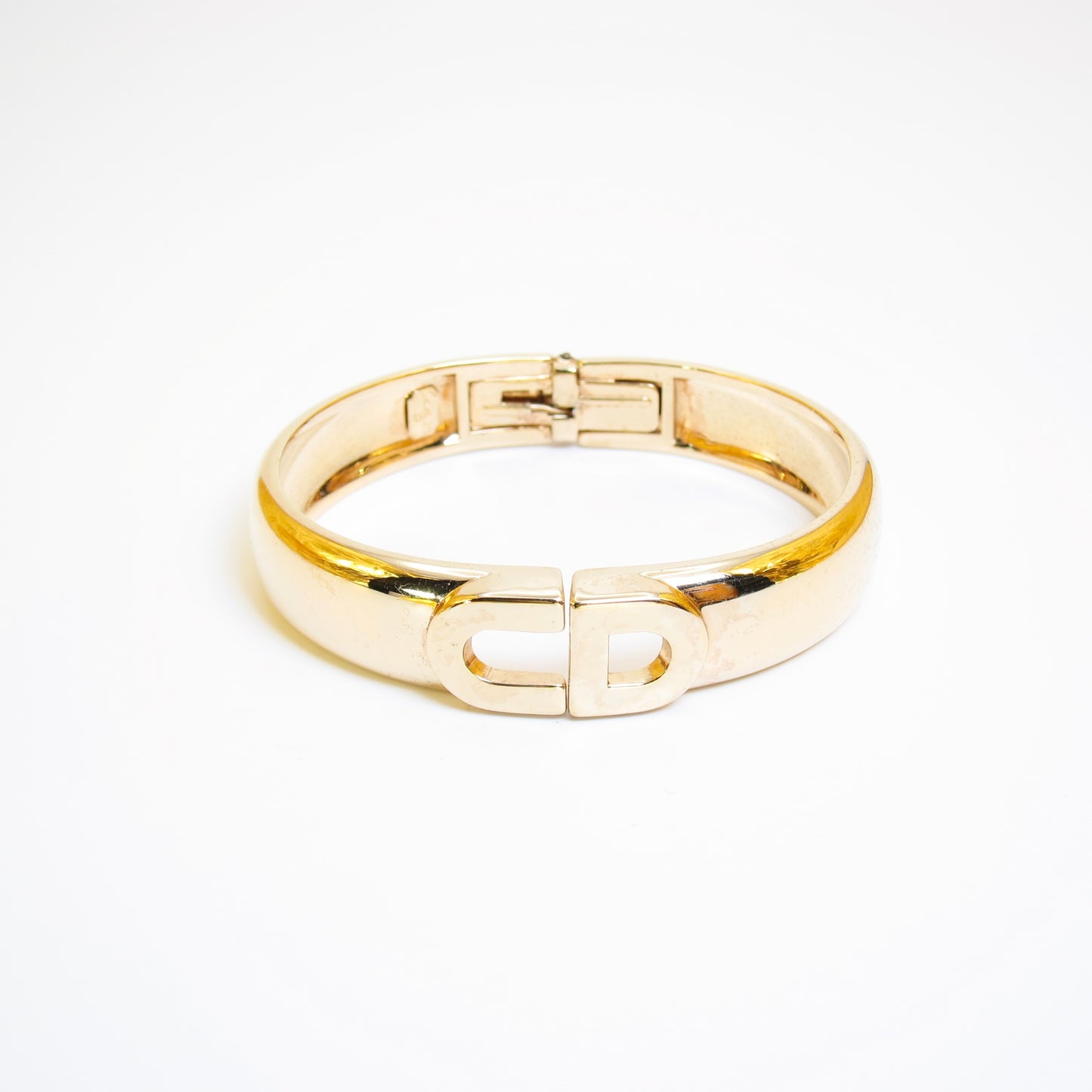 Christian Dior Vintage CD Logo Golden Bangle