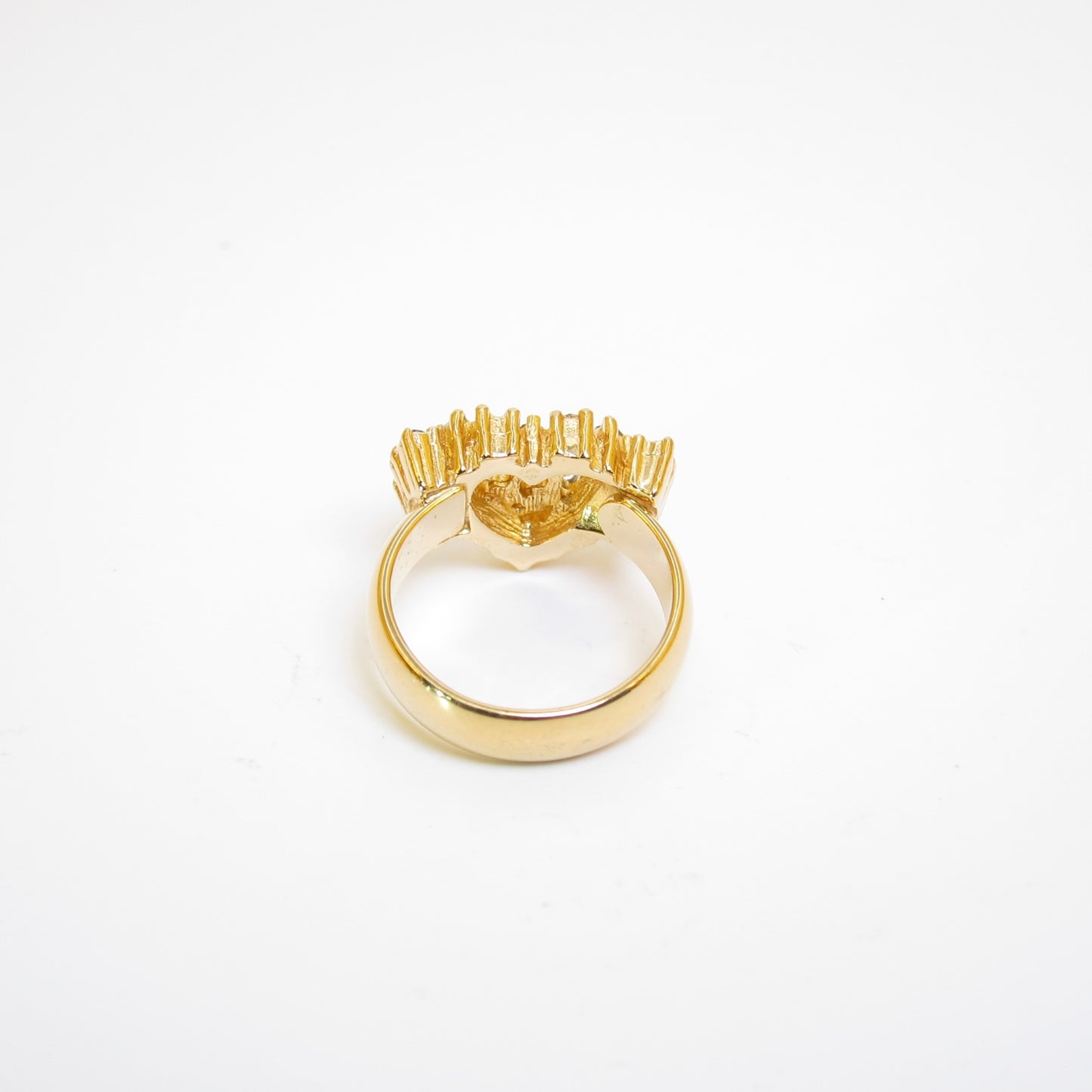 Christian Dior Vintage Dior Logo in Heart with Rhinestone Golden Ring