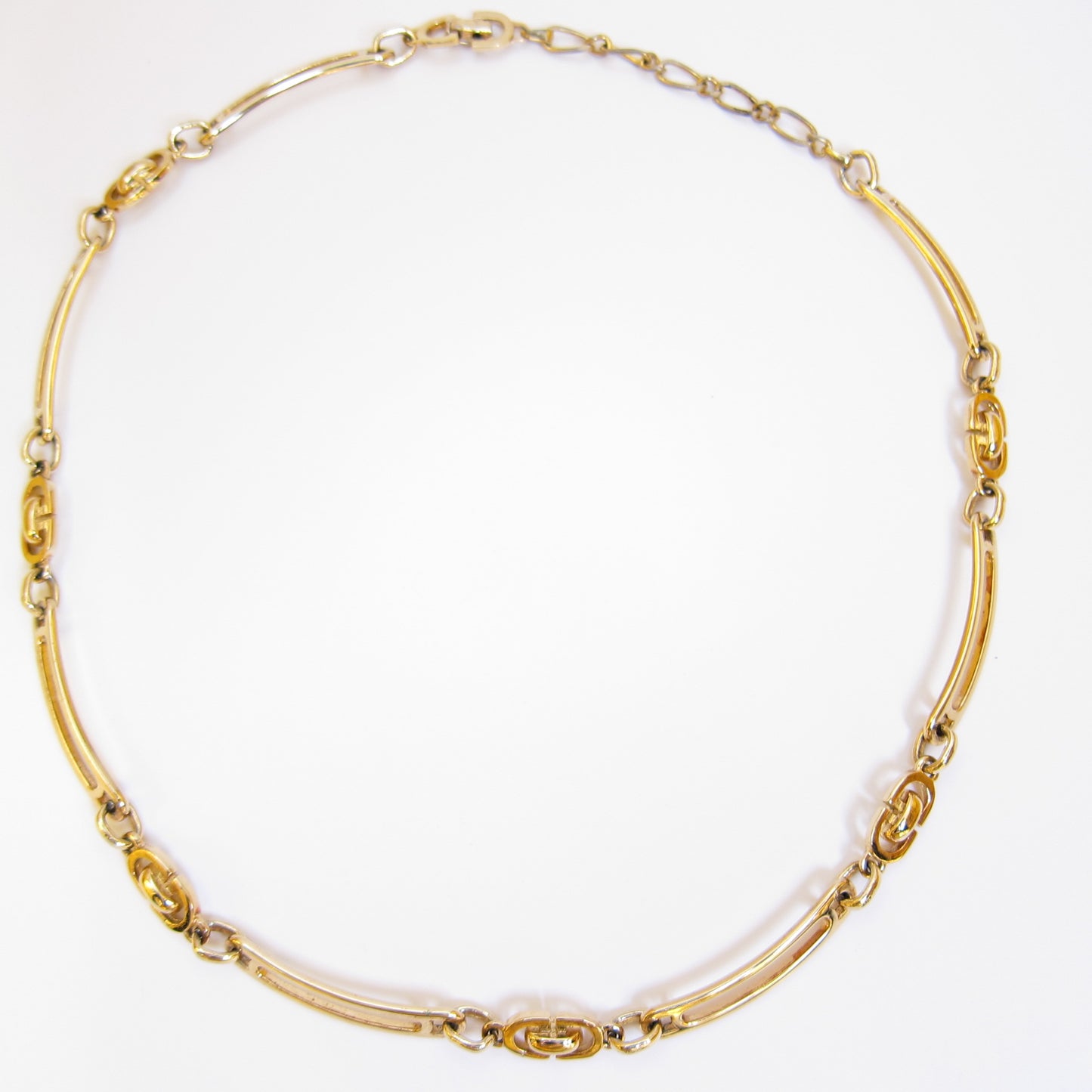 Christian Dior Vintage CD Logo Stylish Golden Necklace