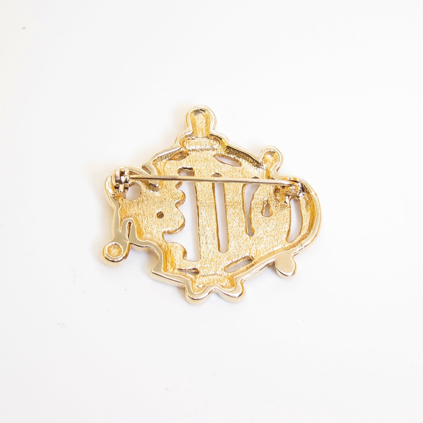 Christian Dior Vintage Dior Logo 金色胸針