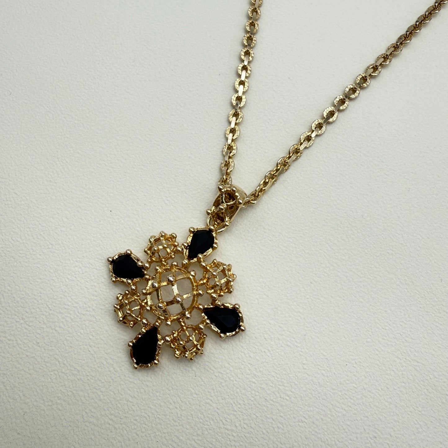 Yves Saint Laurent Vintage Black Stone and Golden Necklace