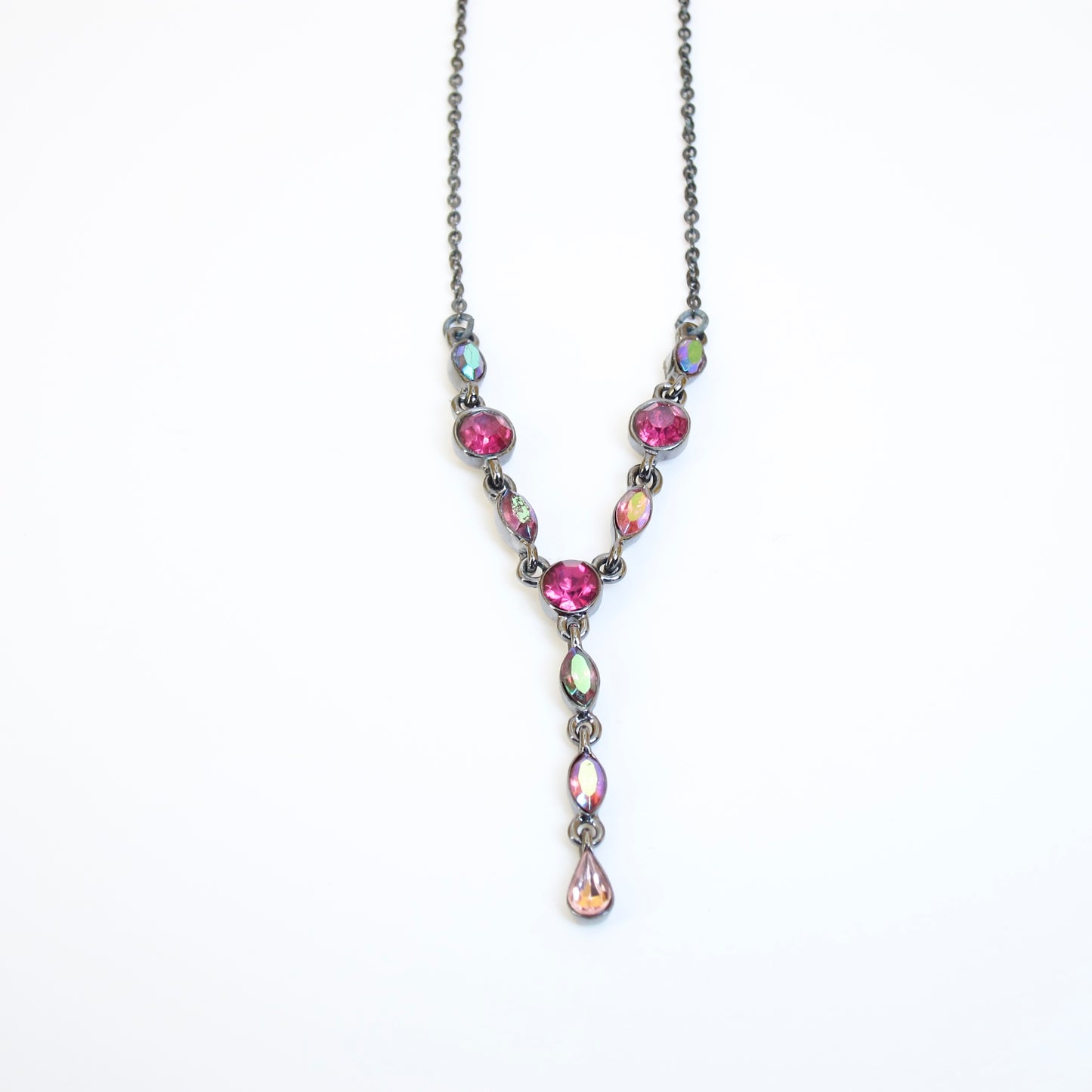 Givenchy Vintage Multi Color Stone Space Grey Necklace