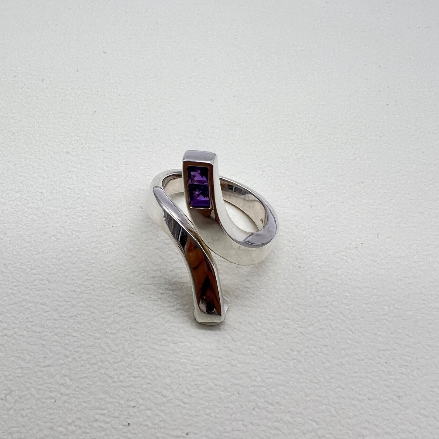 Gucci 復古紫水晶 925 銀戒指 #13
