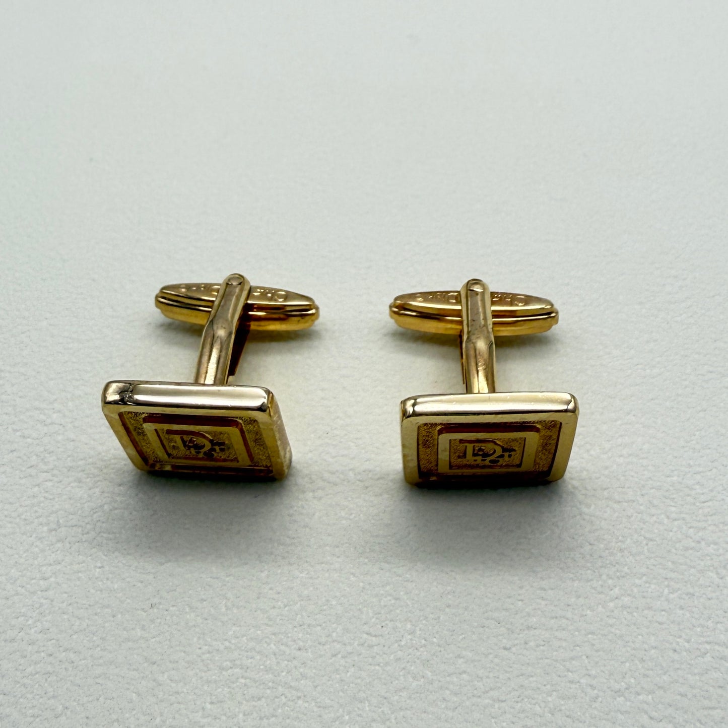 Christian Dior Vintage Dior Logo in Square Shape Cufflinks