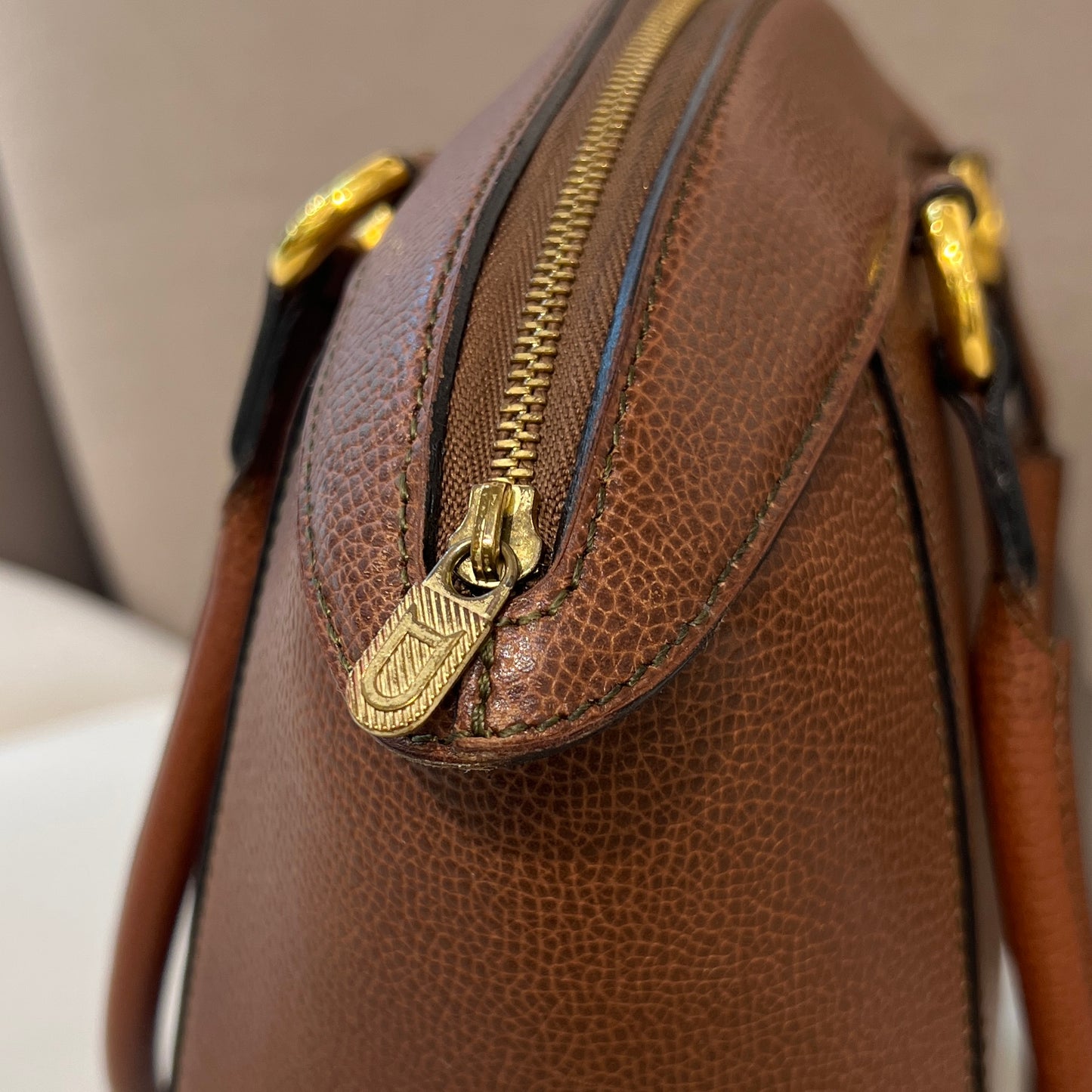 Delvaux Vintage Brown Leather Shoulder Bag