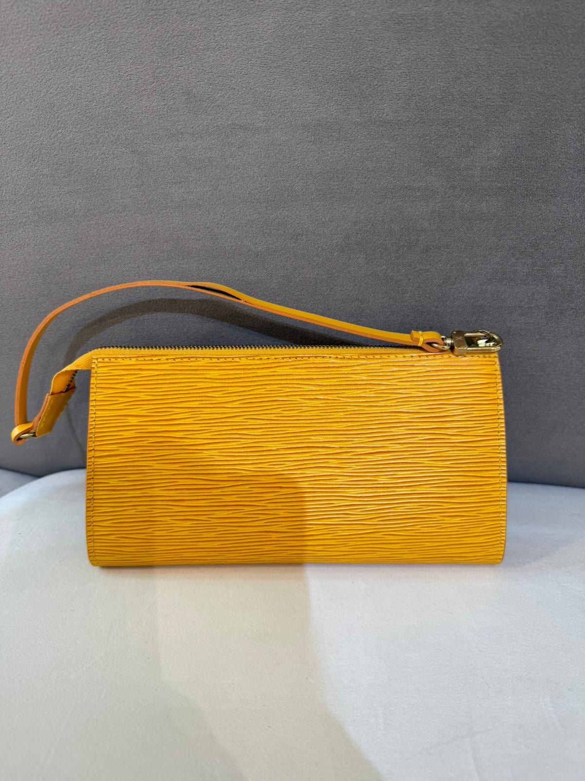 Louis Vuitton Vintage Pochette Accessoires Yellow Epi Leather Shoulder Bag