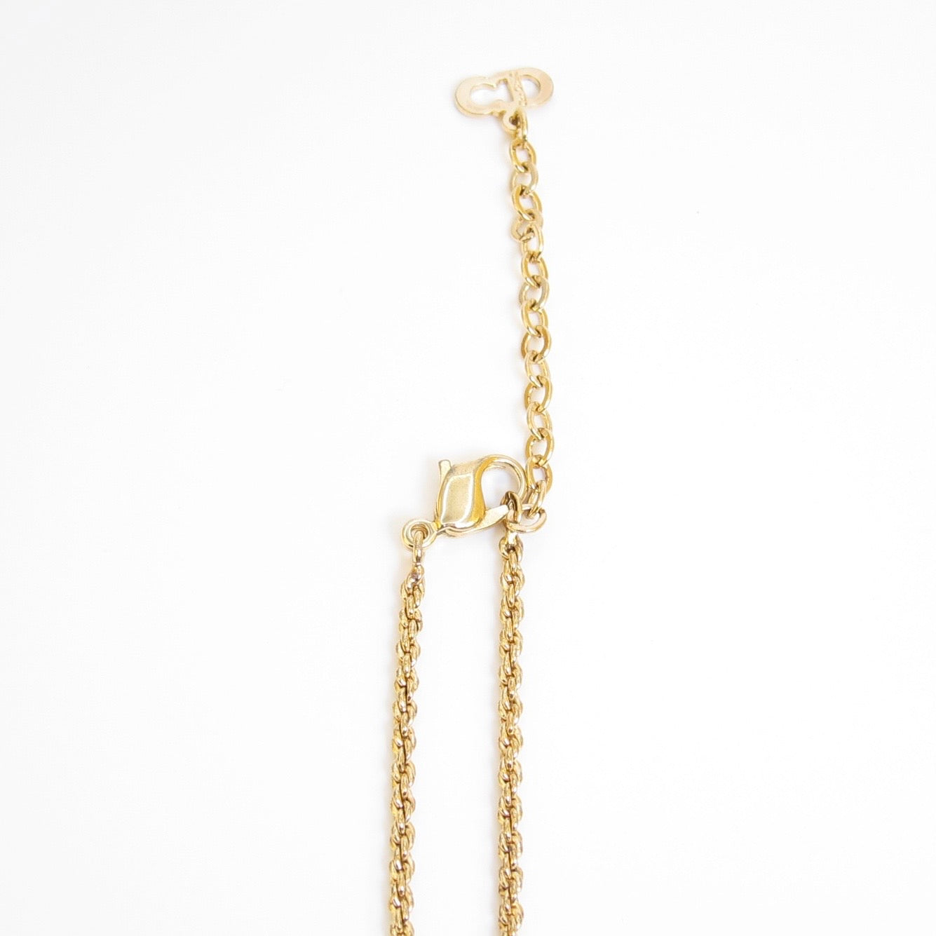 Christian Dior Vintage Perfume Bottle Pendant Golden Necklace