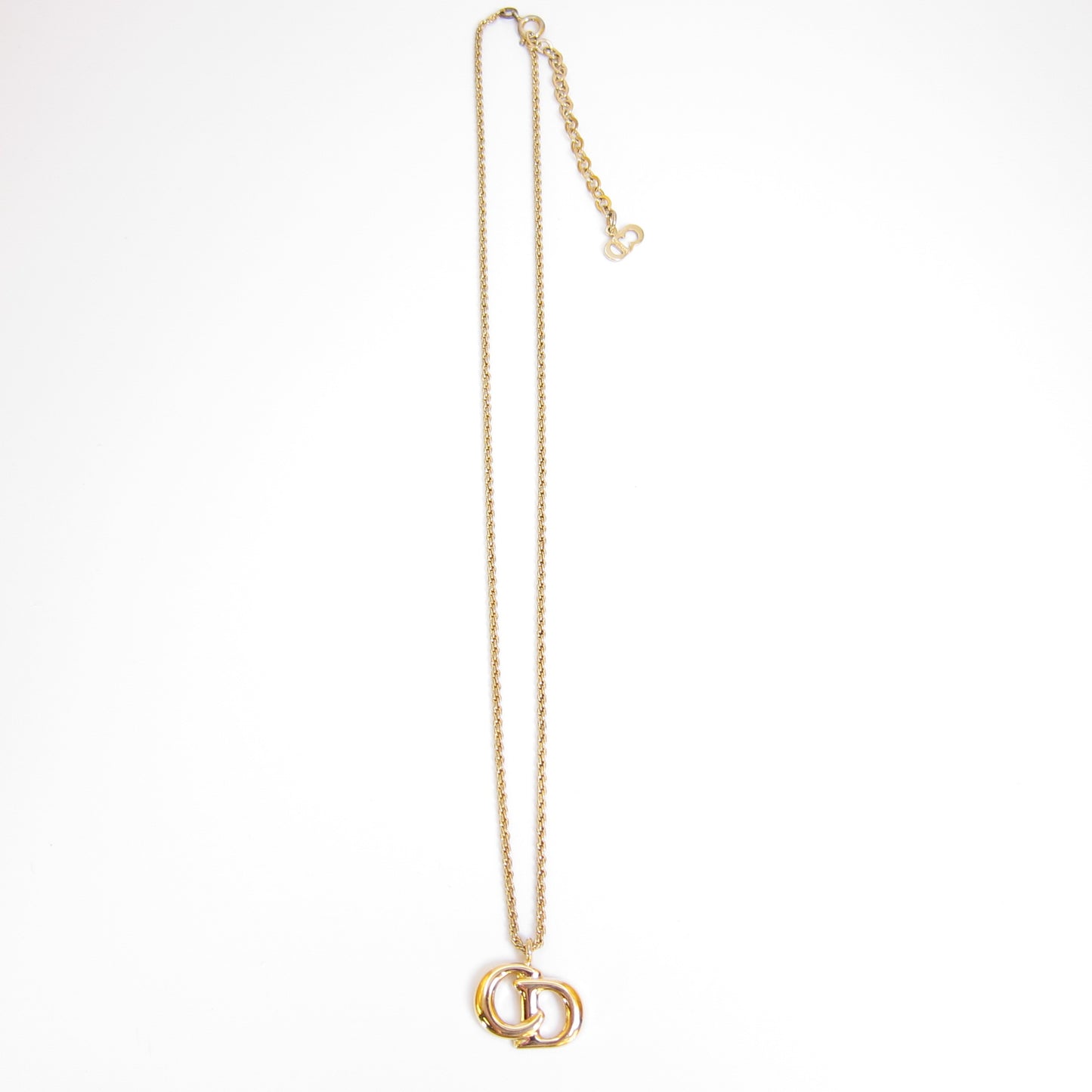 Christian Dior Vintage CD Logo Golden Necklace