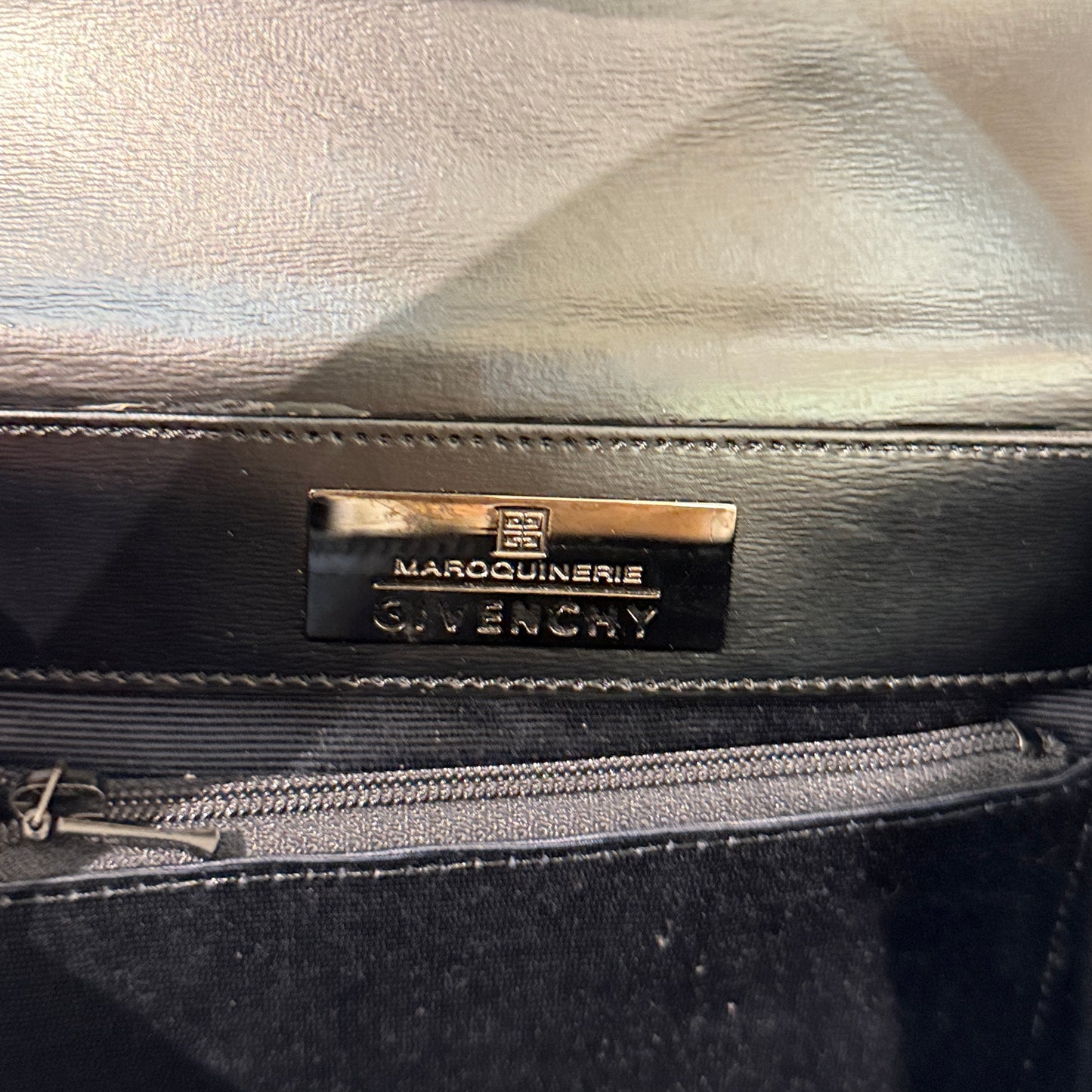 Givenchy Flap Logo Black Leather Mini Top Handle Handbag