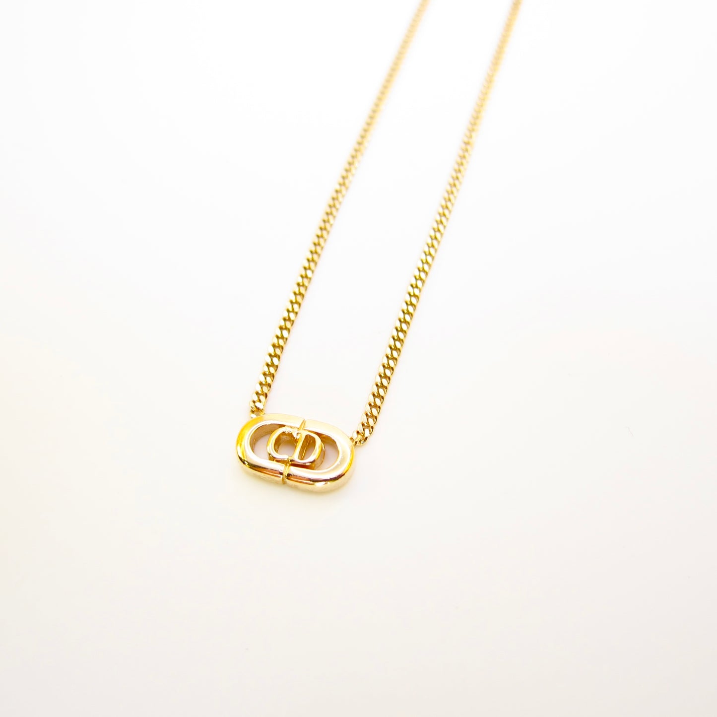 Christian Dior Vintage CD Logo Golden Necklace